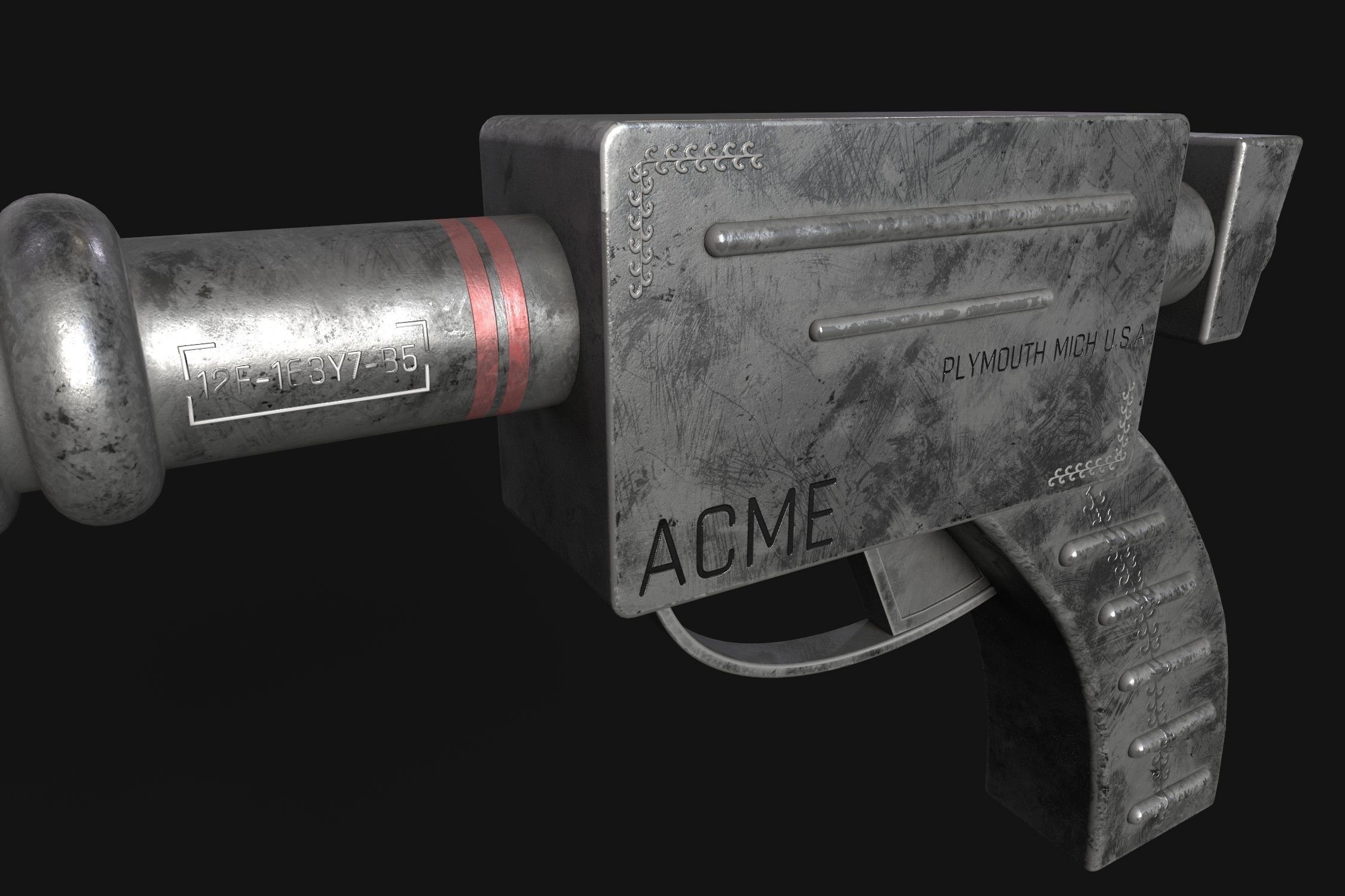 sci fi ray gun Free low-poly 3D model_2