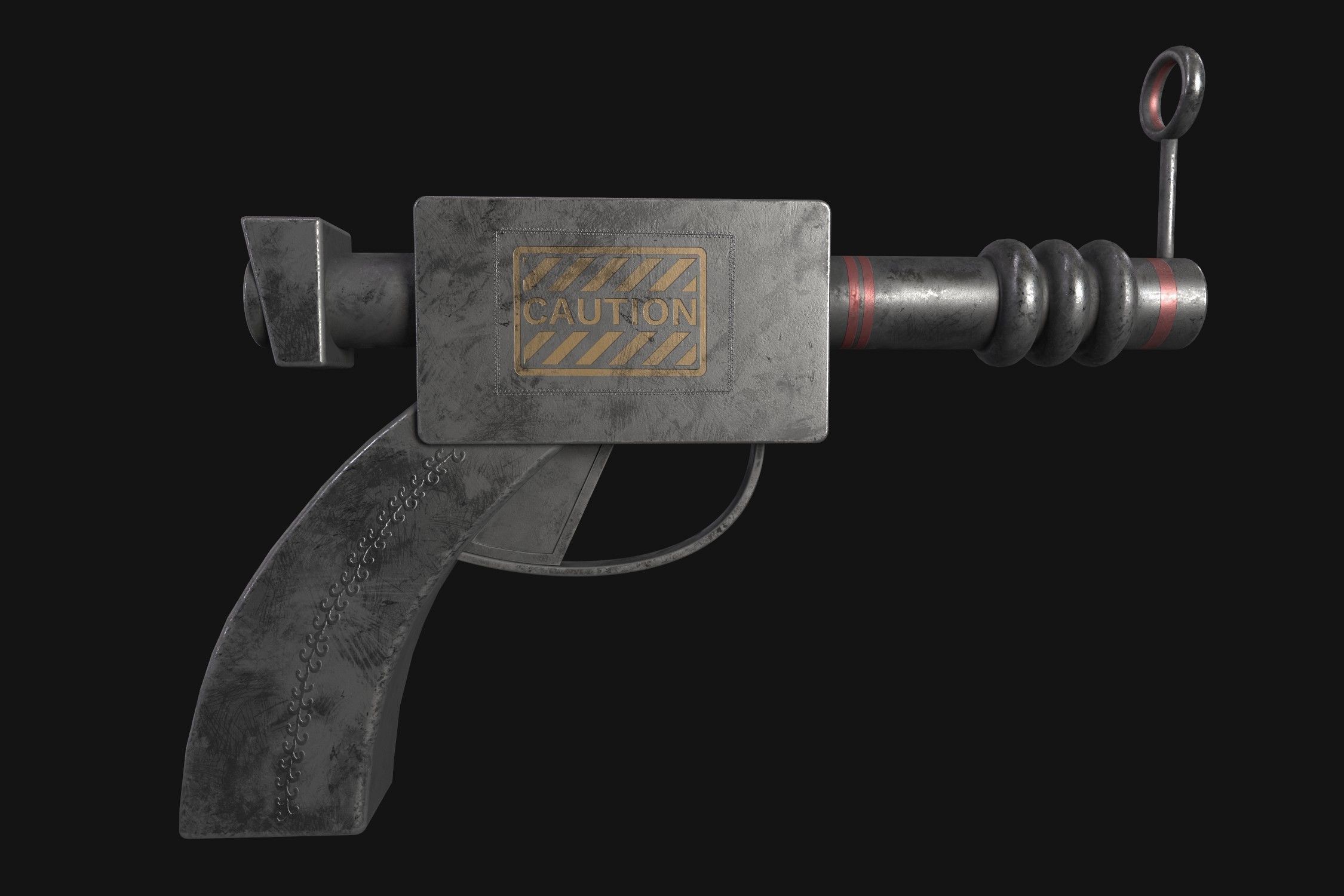 sci fi ray gun Free low-poly 3D model_10