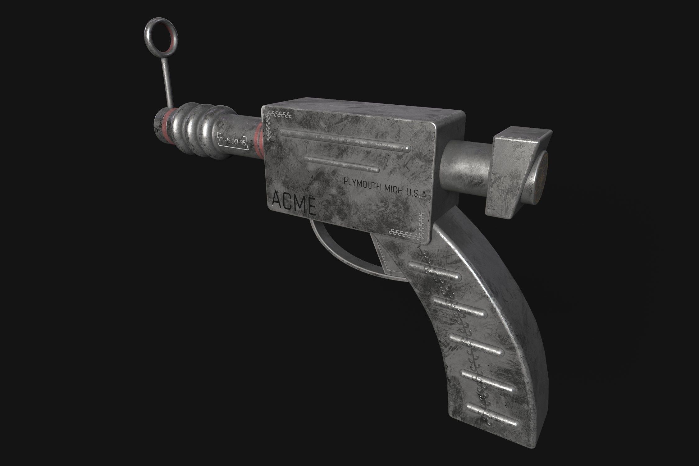 sci fi ray gun Free low-poly 3D model_5