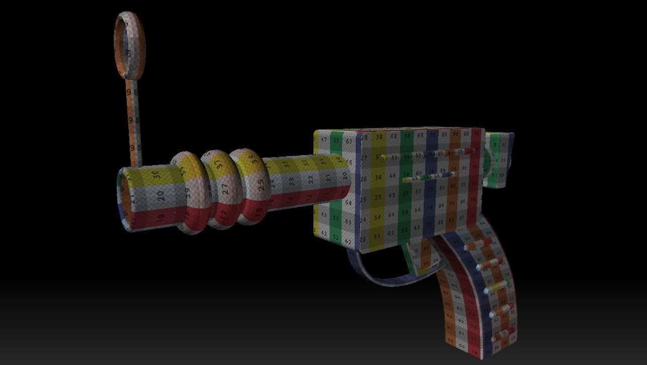 sci fi ray gun Free low-poly 3D model_18