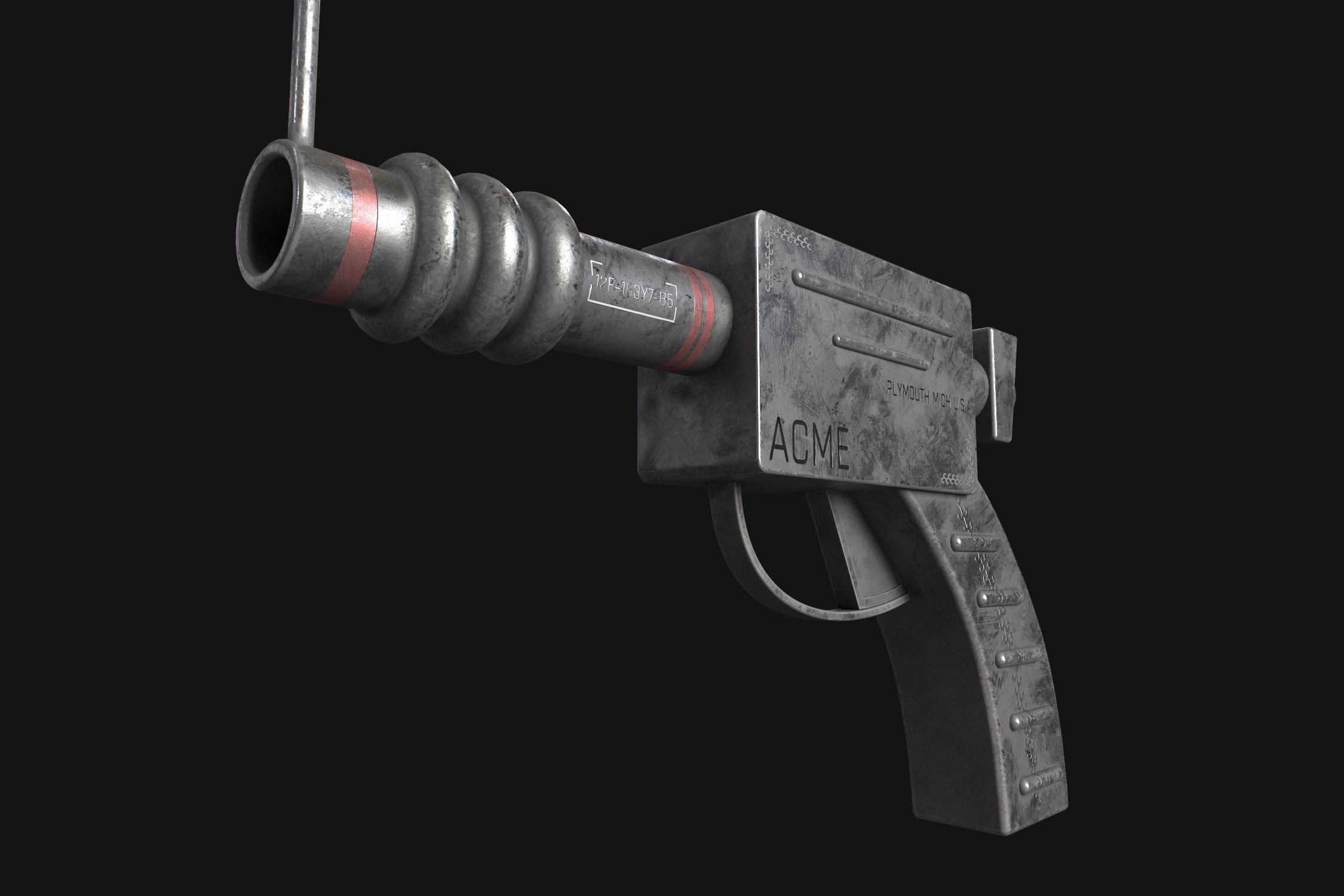 sci fi ray gun Free low-poly 3D model_7