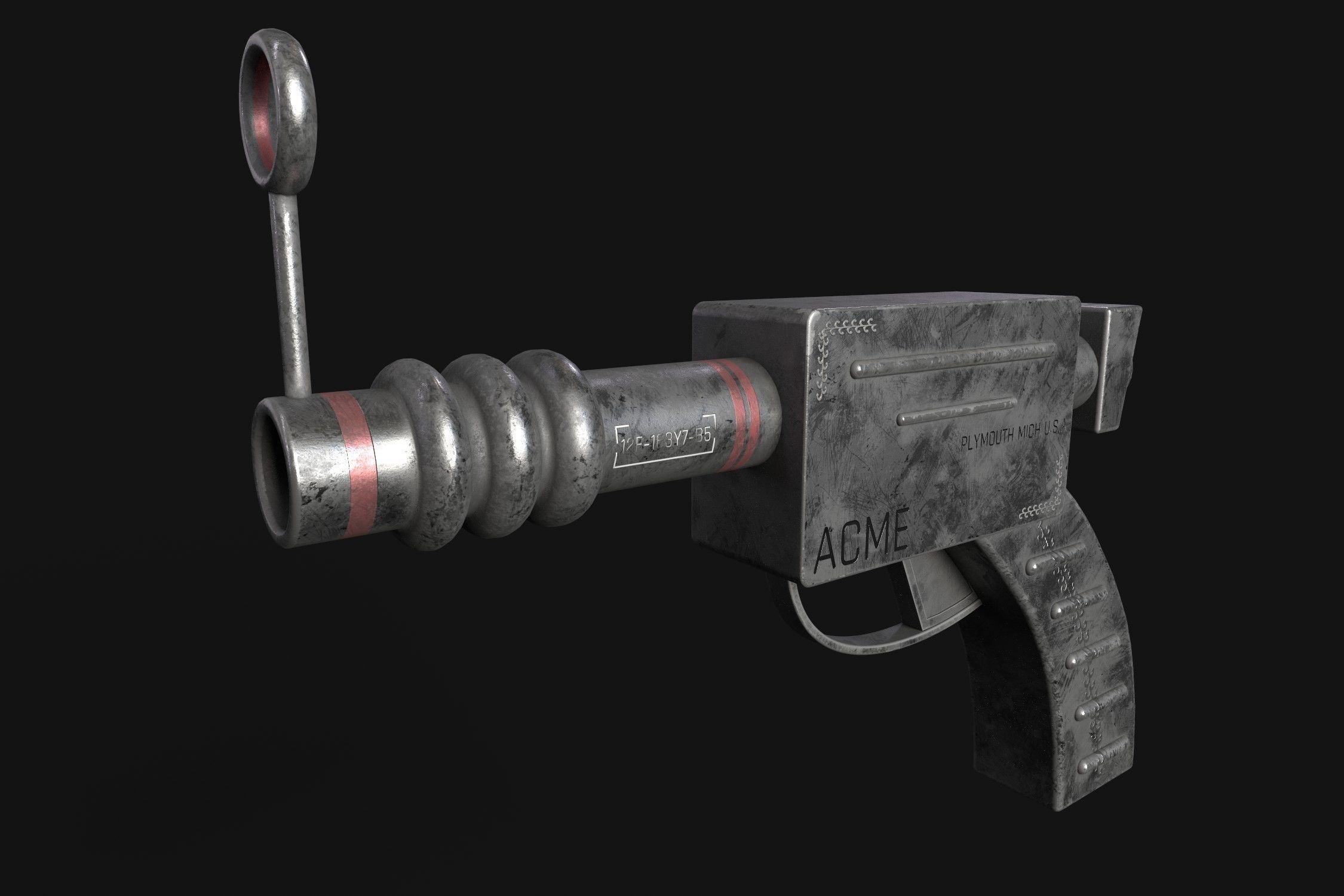 sci fi ray gun Free low-poly 3D model_3