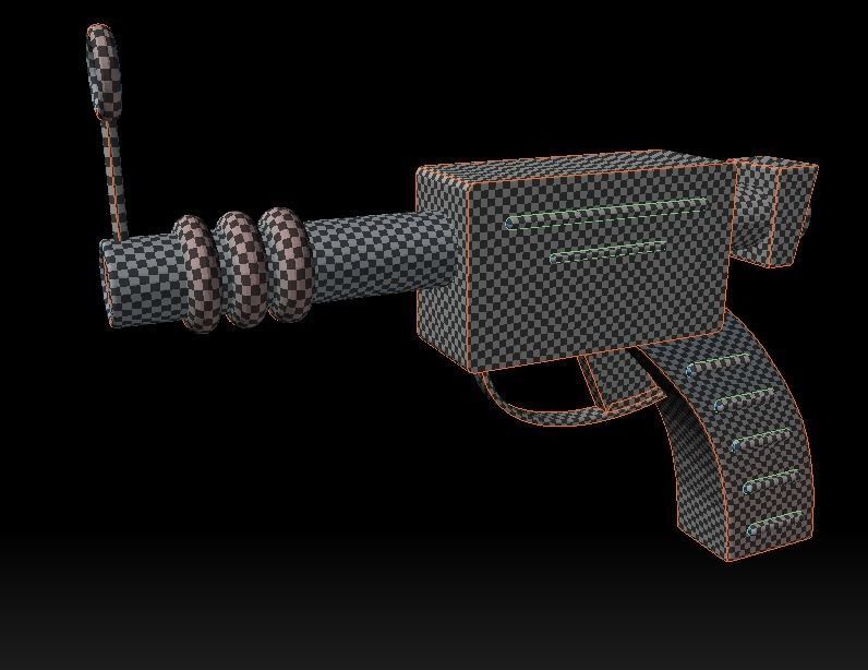 sci fi ray gun Free low-poly 3D model_20