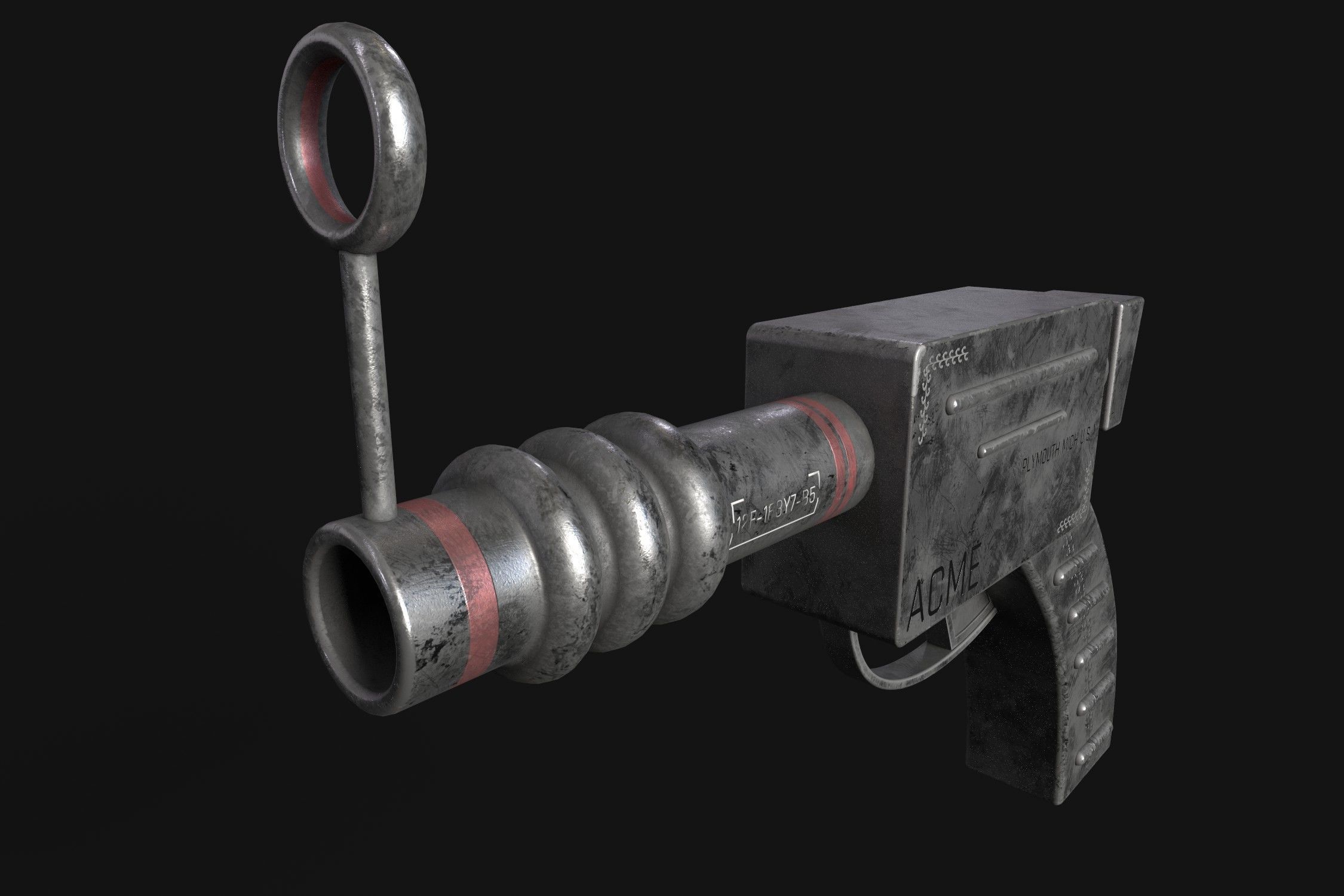 sci fi ray gun Free low-poly 3D model_4