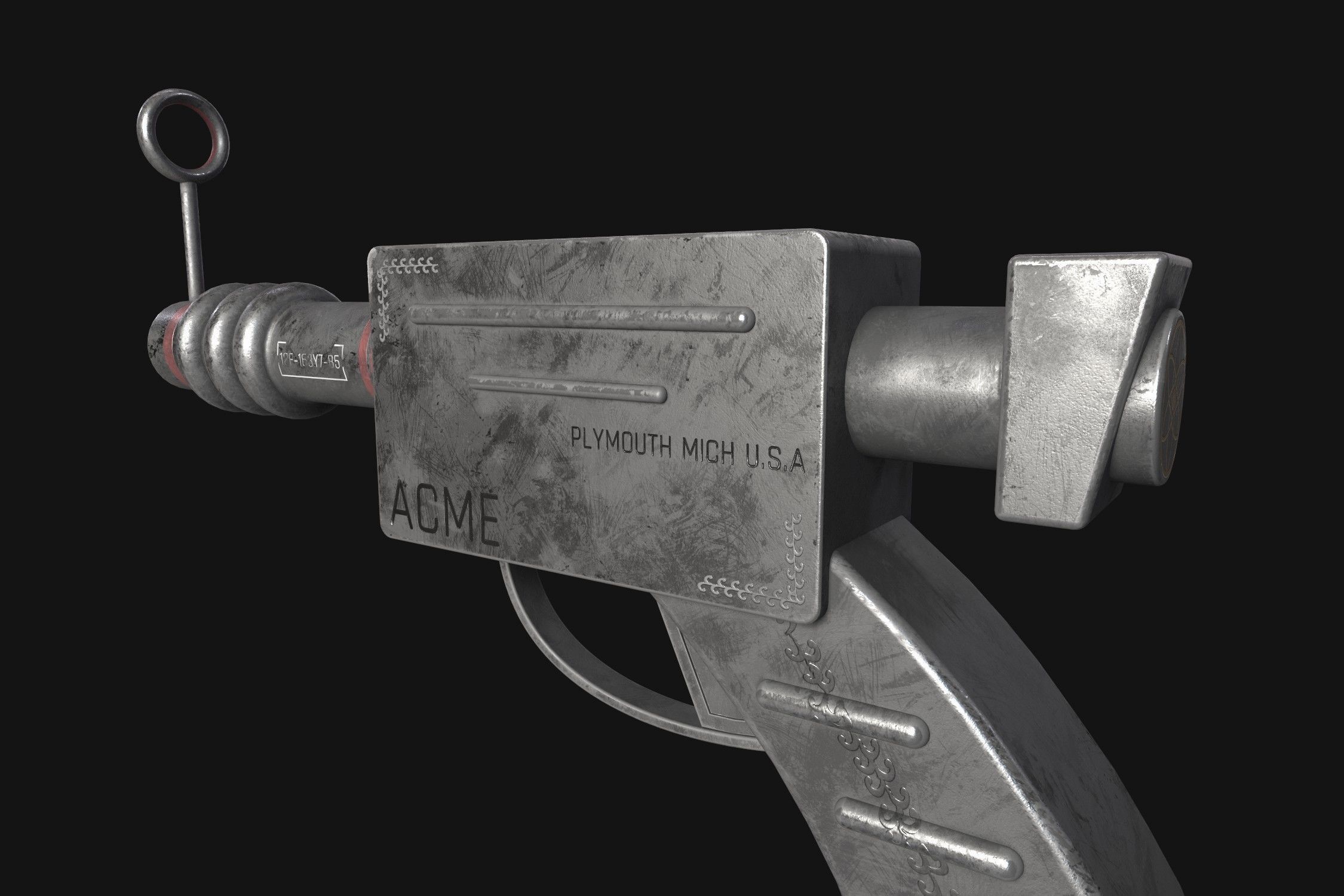 sci fi ray gun Free low-poly 3D model_9