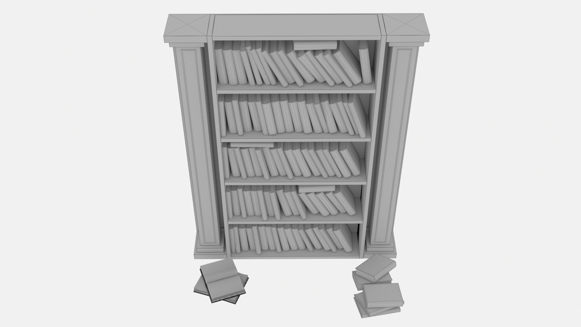 Old shelf with books 2 3D model_10