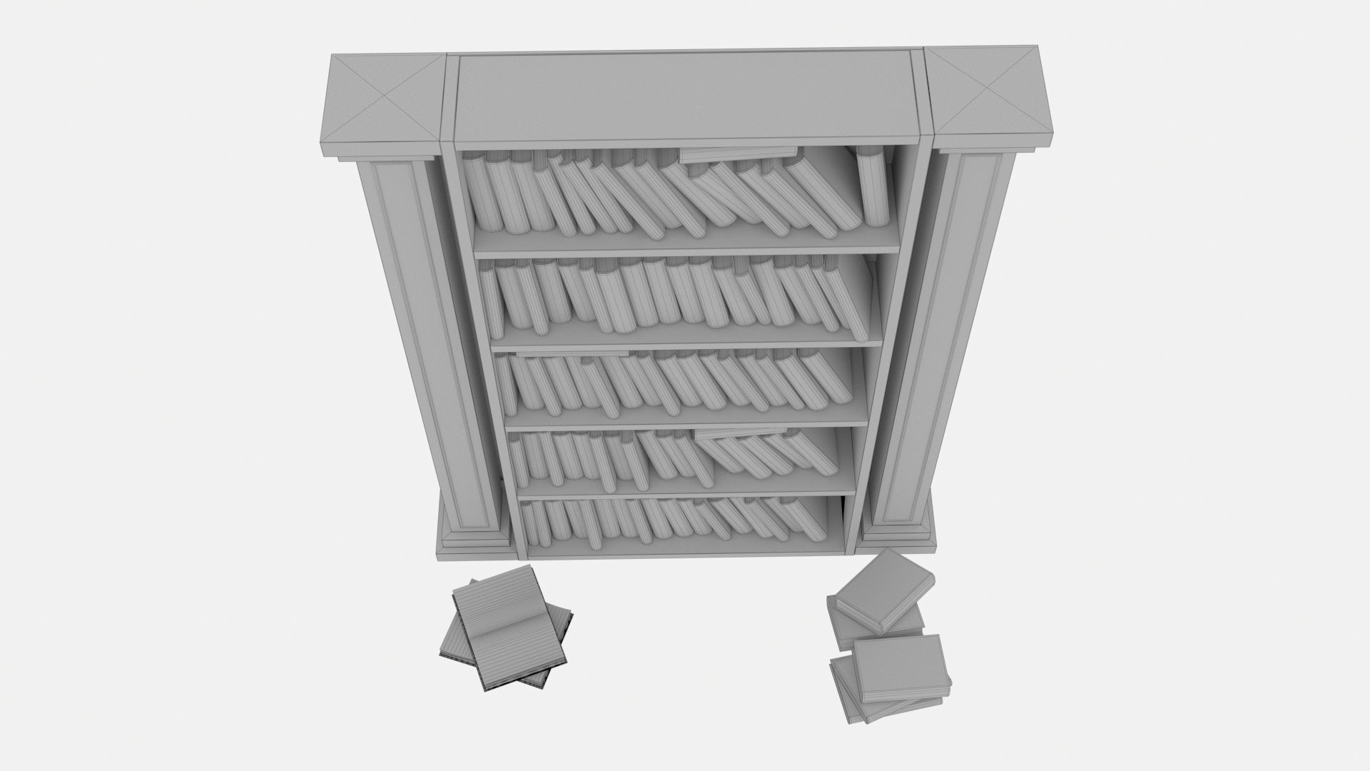 Old shelf with books 2 3D model_15