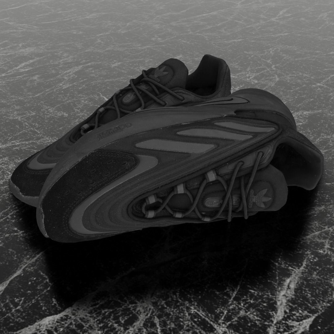 ADIDAS OZWEEGO 3D SHOES - ADIPRENE SERIES - ABSOLUTE BLACK Low-poly 3D model_1