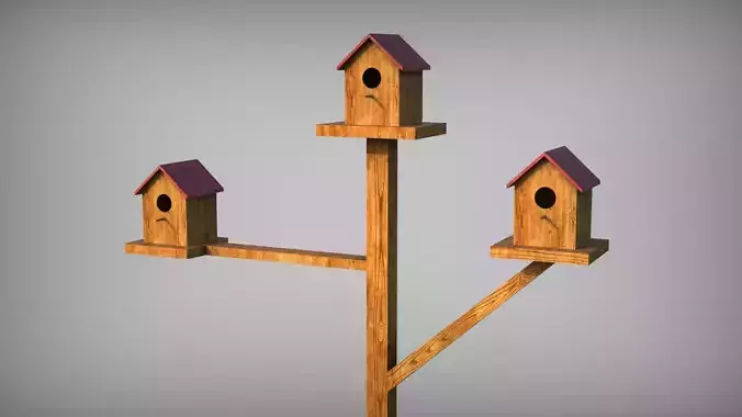 Bird House  Low-poly 3D model