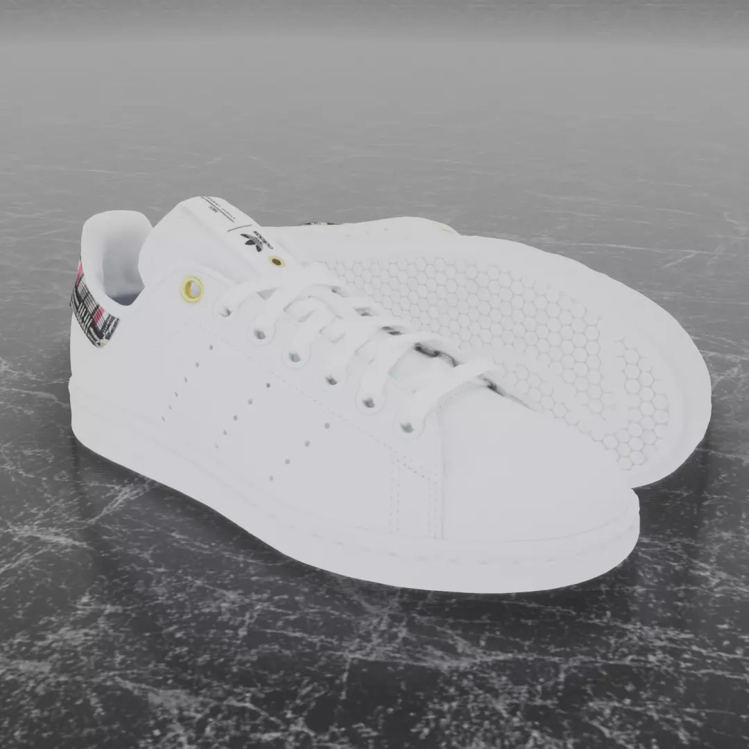 Adidas 3D Shoes - White - Stan Smith Series Low-poly 3D model