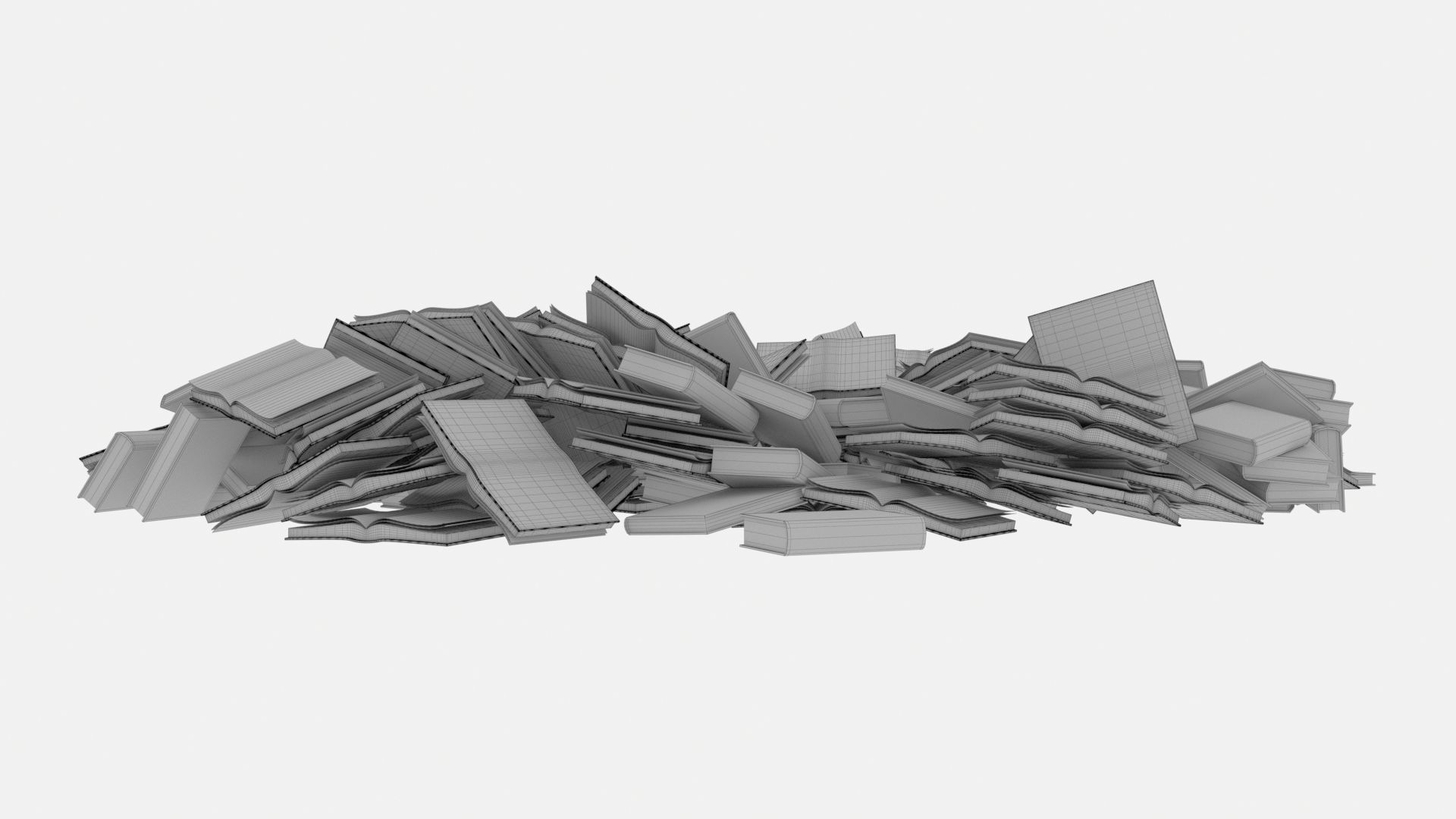 Old Book Pile Big 3D model_12