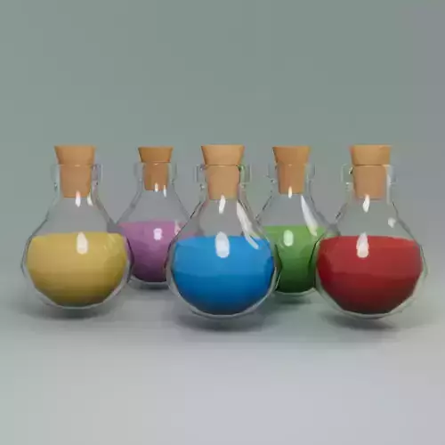 Stylized Potion Bottle  - PBR Game Ready Low-poly 3D model Low-poly 3D model