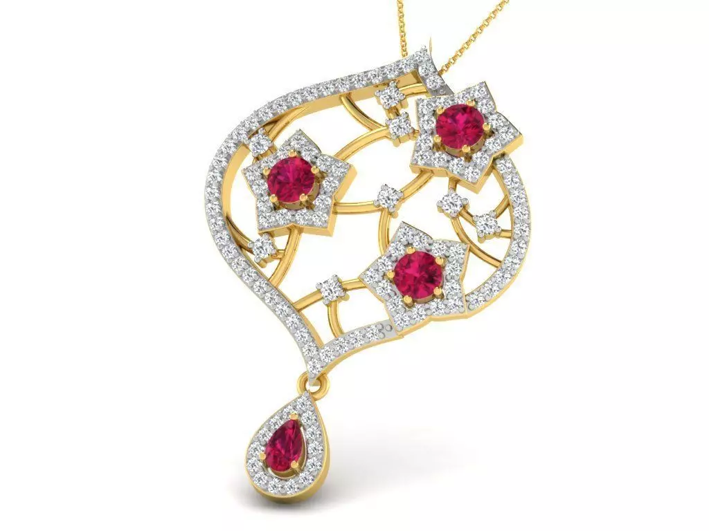 diamonds pendant 3D print model_0