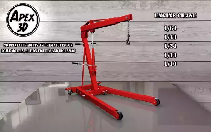 Engine Crane 3d printable in various scales