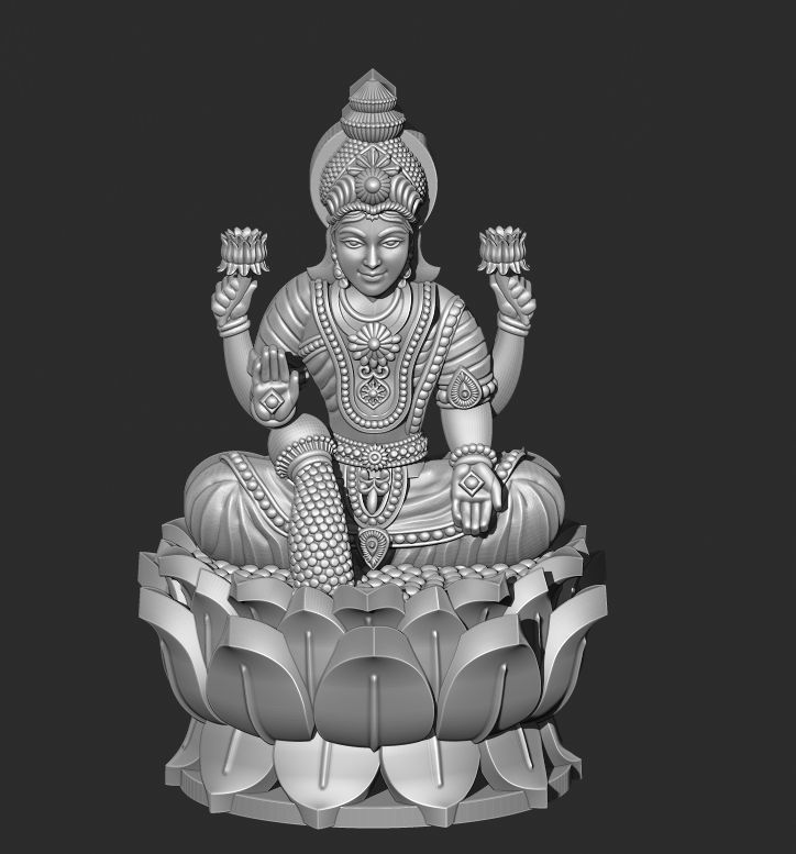 Laxmi Jee idol  3D print model_2