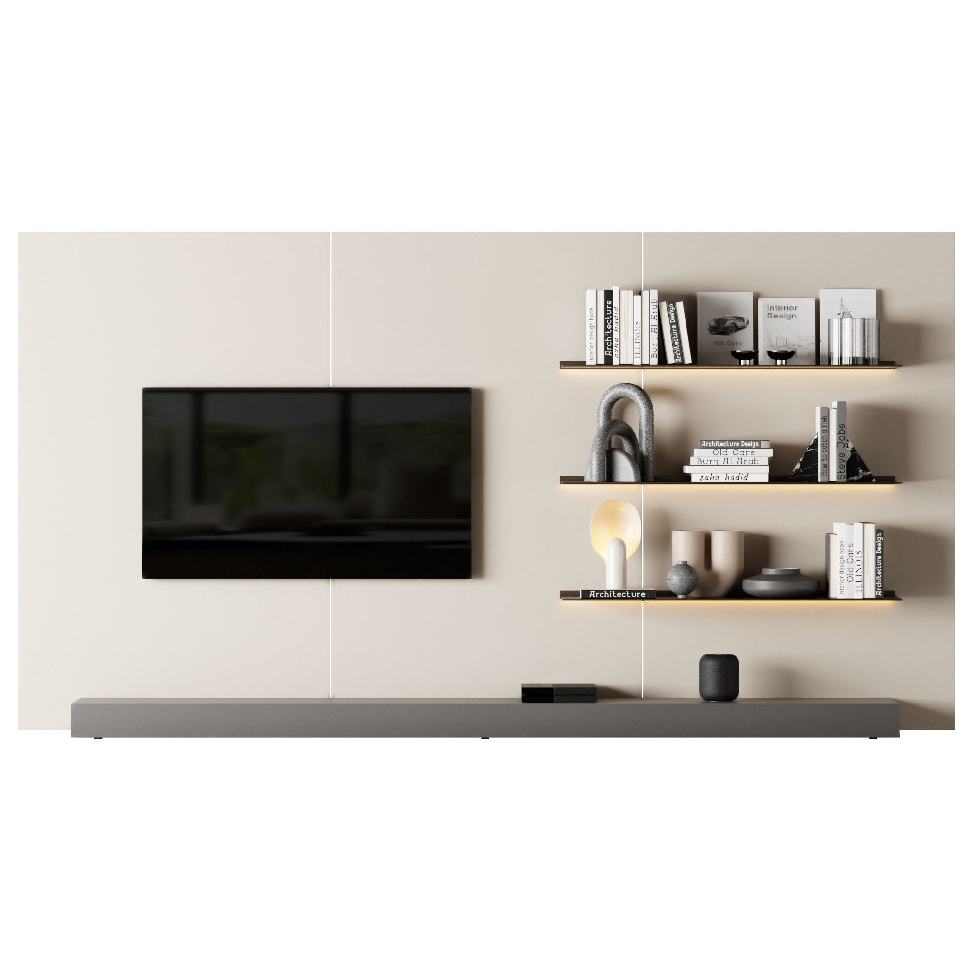 TV Wall 3D model_1