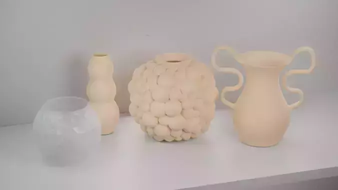 Set of 3D vases for decoration Free 3D model