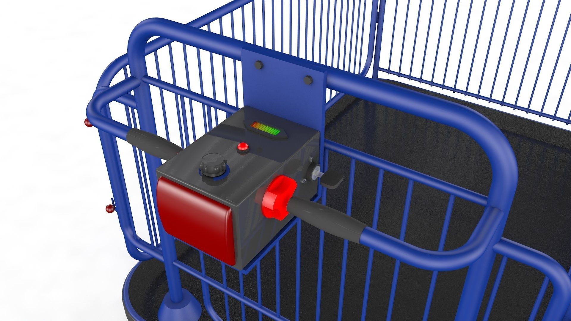 Supermarket Platform Trolley Transport 3D model_15