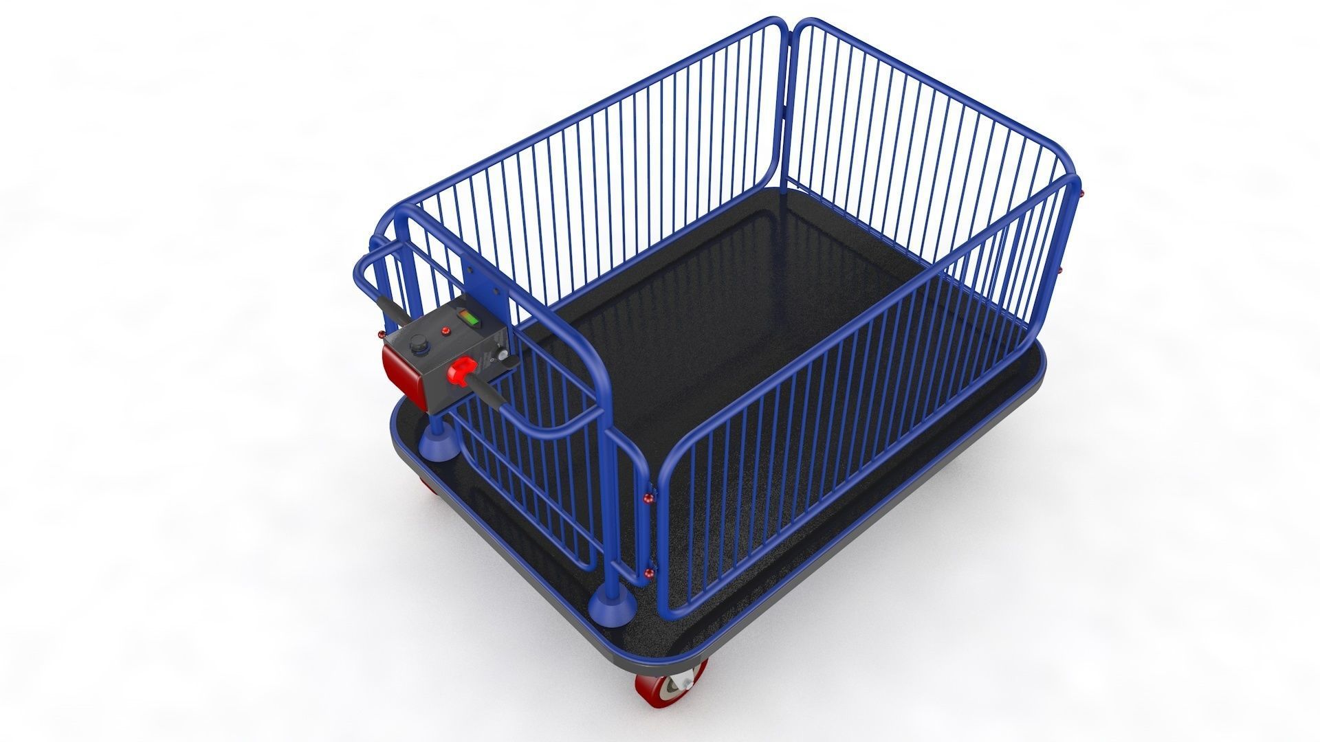 Supermarket Platform Trolley Transport 3D model_19