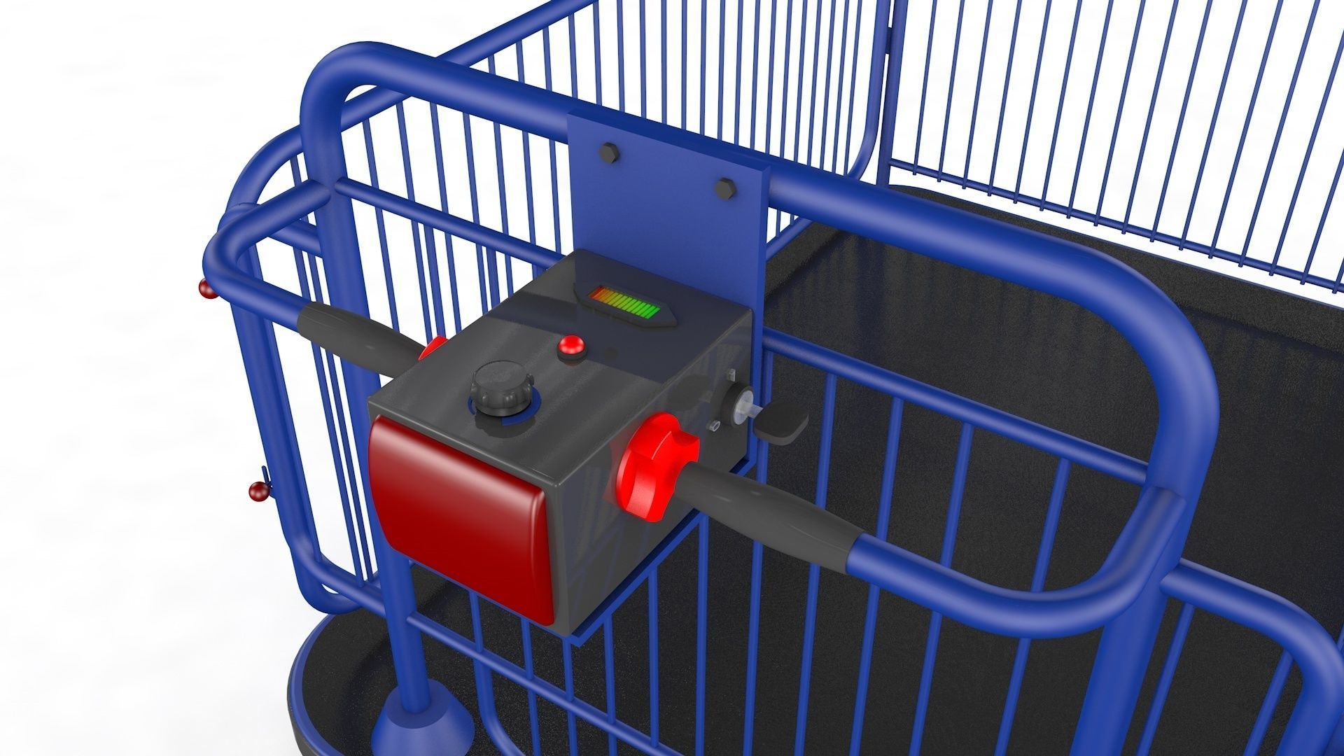 Supermarket Platform Trolley Transport 3D model_16