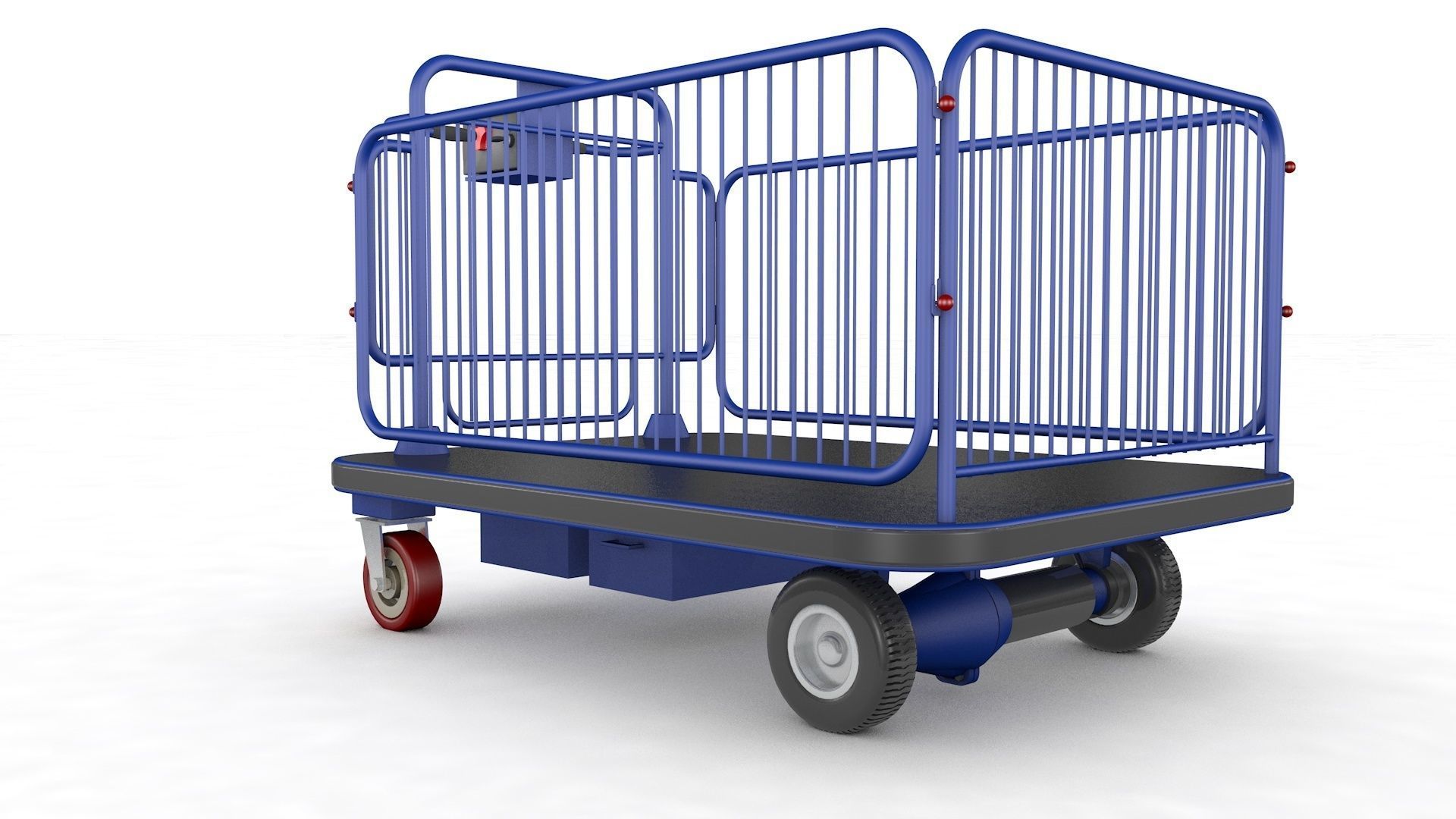 Supermarket Platform Trolley Transport 3D model_12