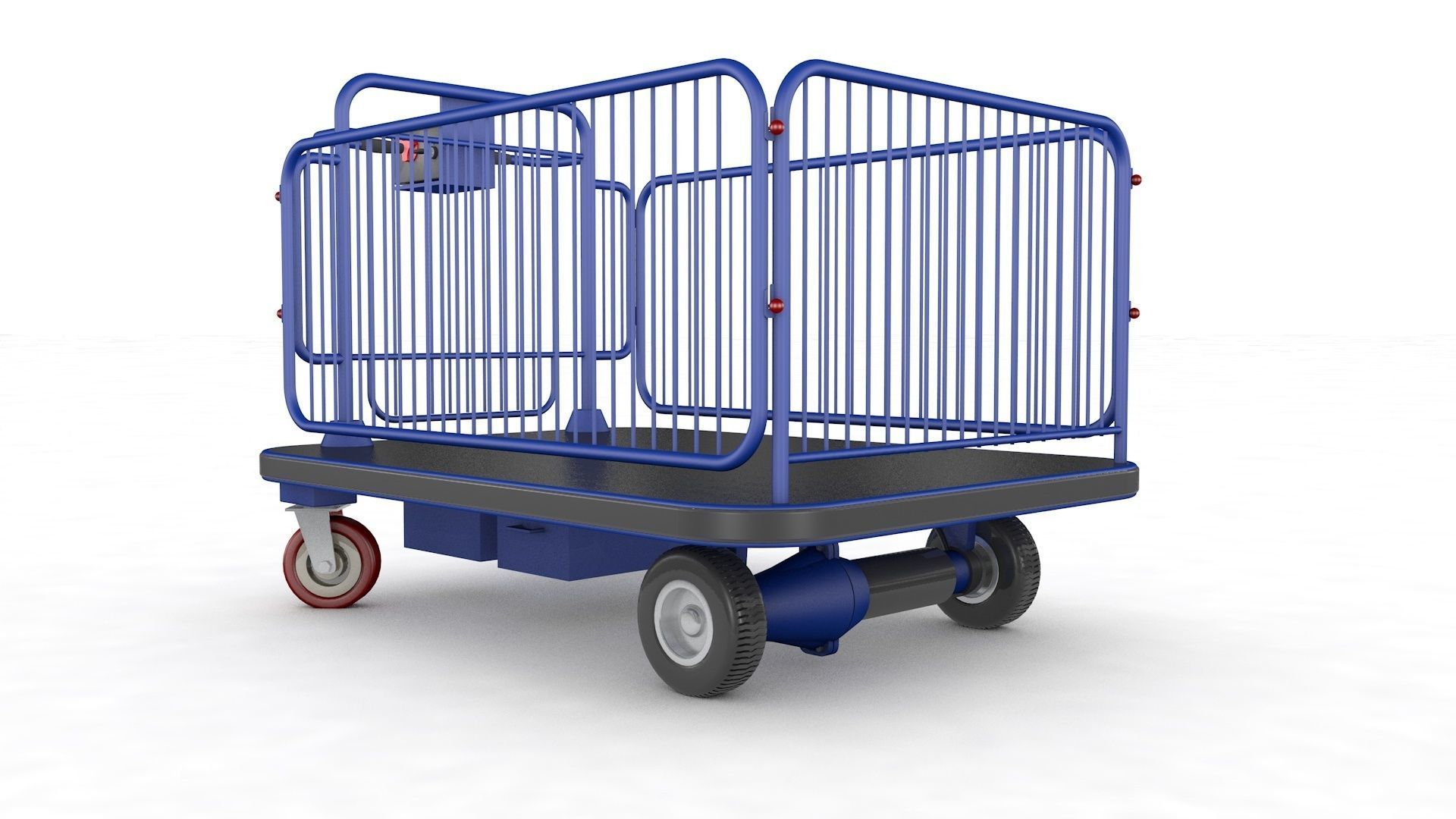 Supermarket Platform Trolley Transport 3D model_5