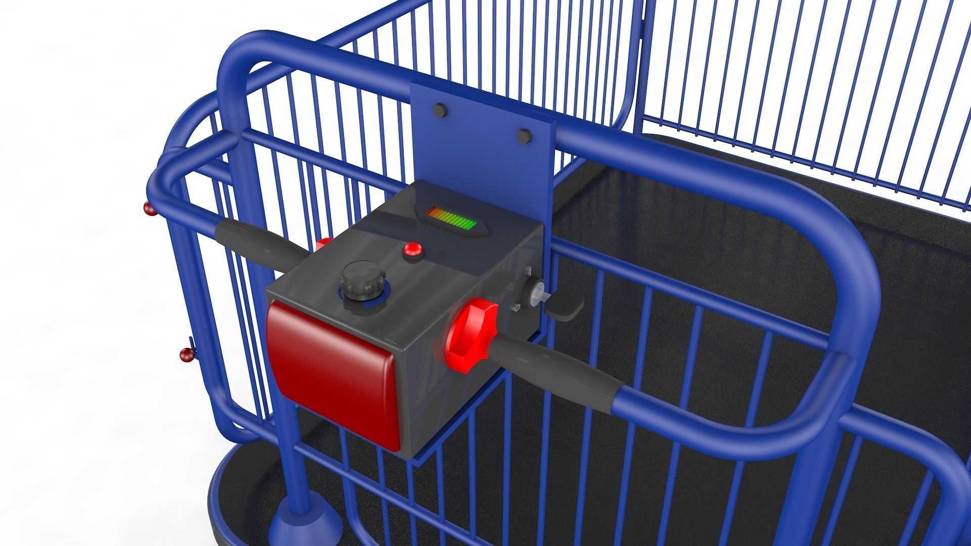 Supermarket Platform Trolley Transport 3D model_17