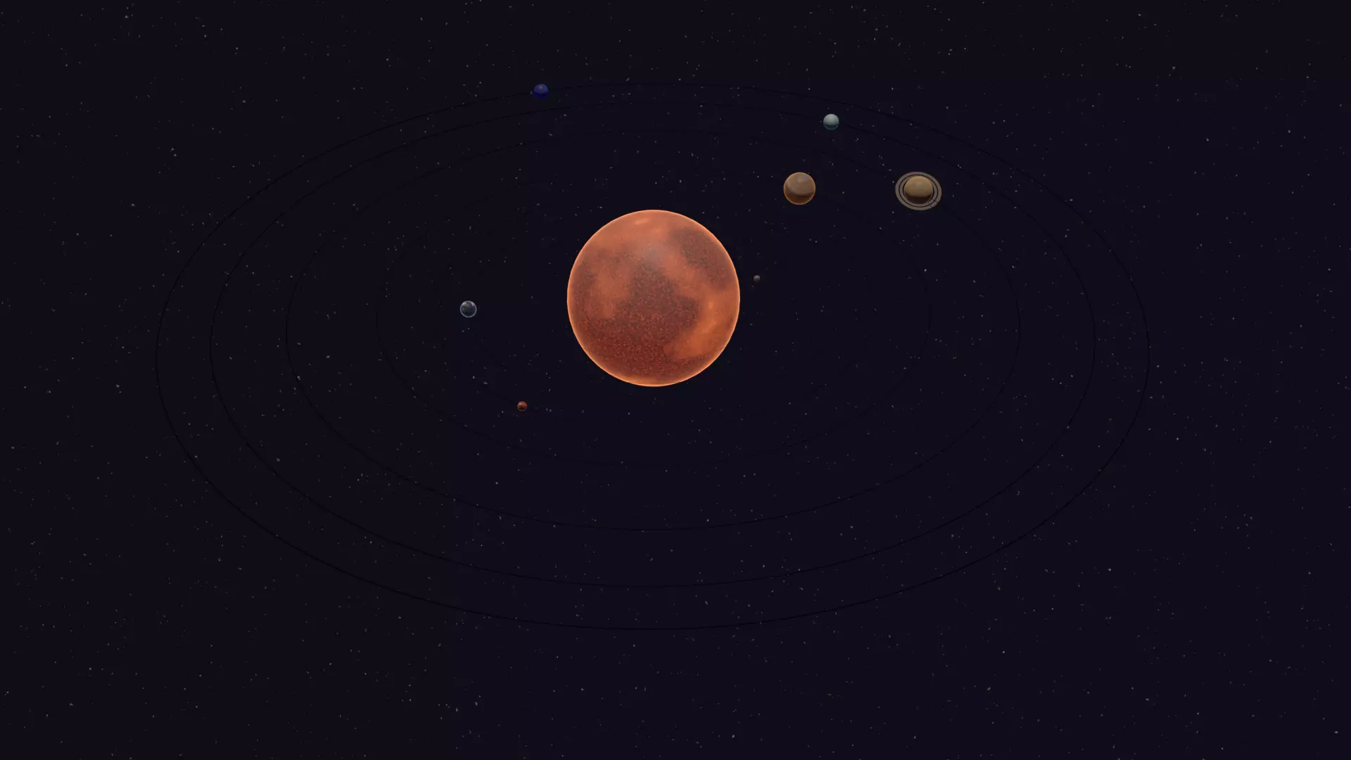 Solar System with animation 3D model_0