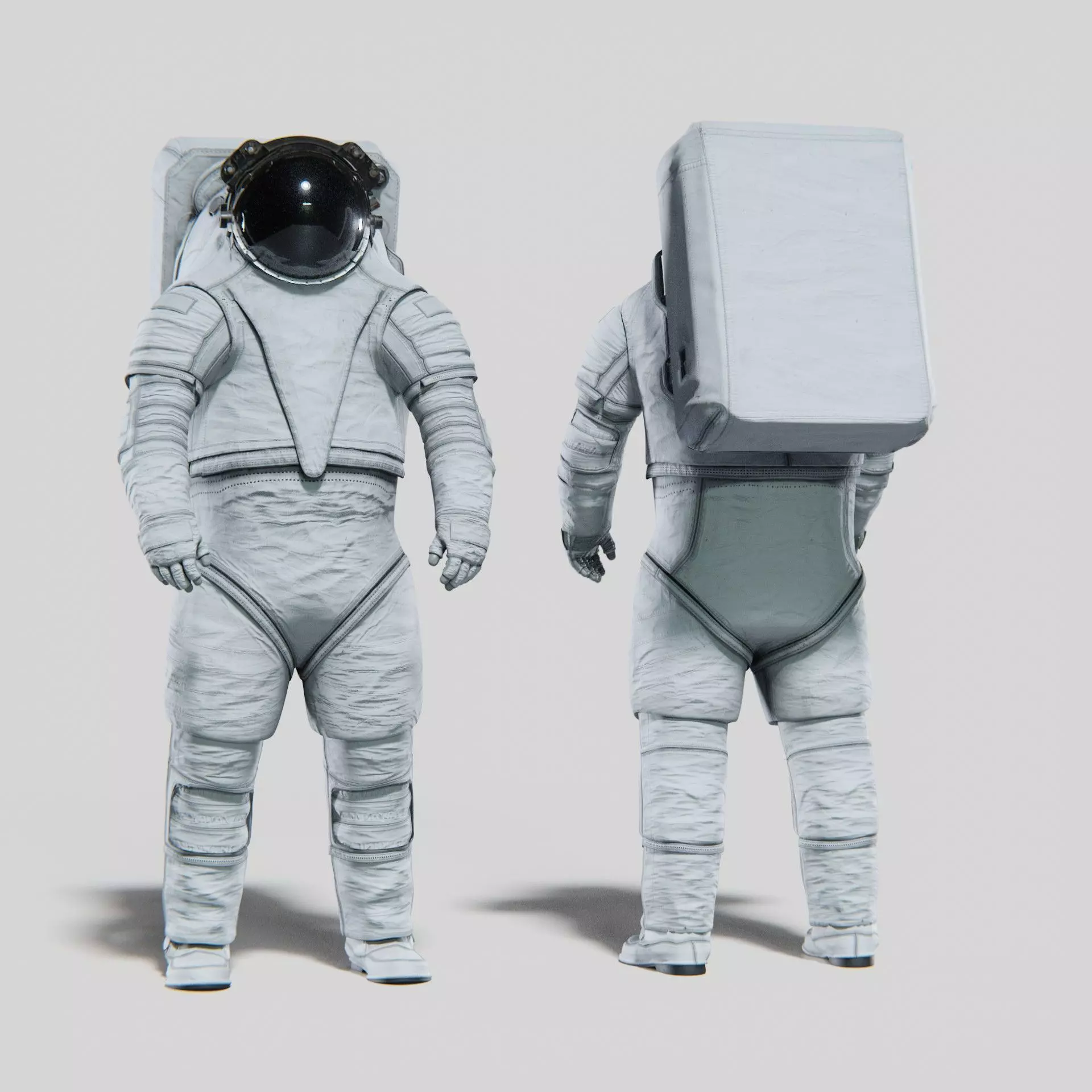 Axiom AxEMU Spacesuit White Rigged Low-poly 3D model_0