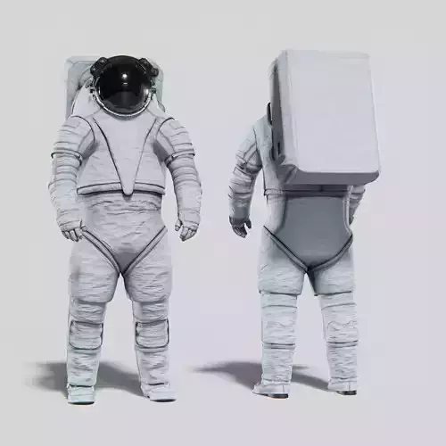 Axiom AxEMU Spacesuit White Rigged Low-poly 3D model