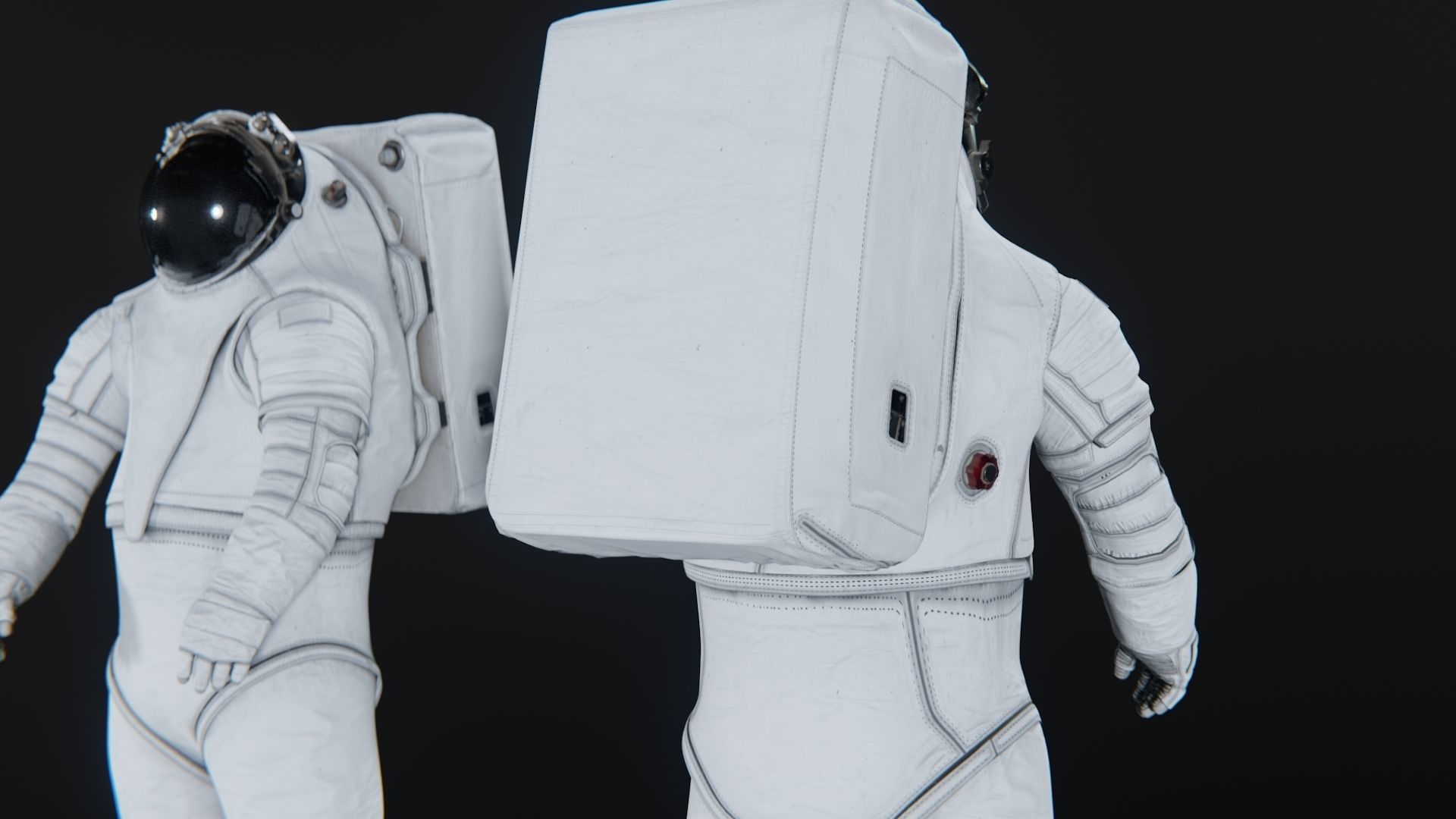 Axiom AxEMU Spacesuit White Rigged Low-poly 3D model_9