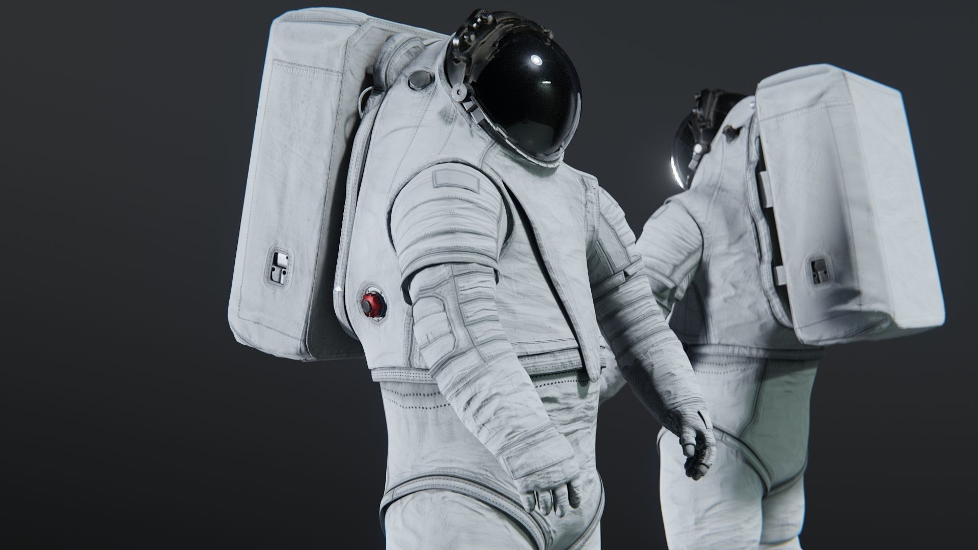 Axiom AxEMU Spacesuit White Rigged Low-poly 3D model_7
