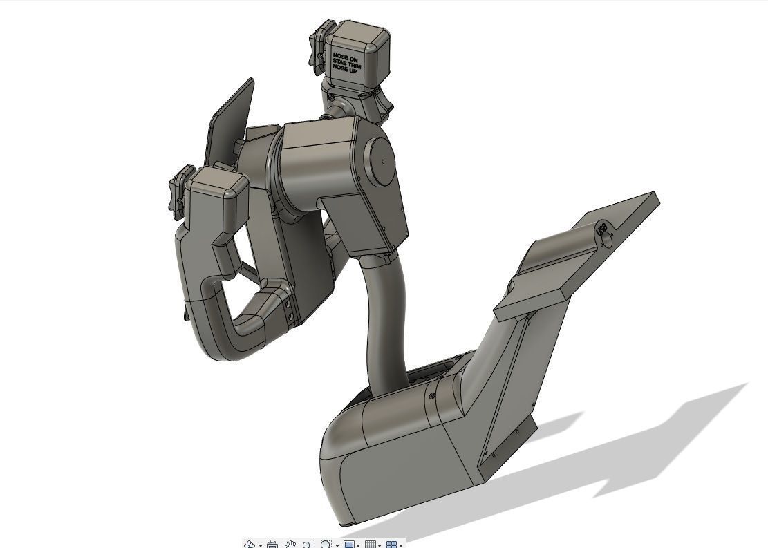 Flight SIM 3D Printed Yoke Kit Joystick Hall Sensors Version 3D print model_4