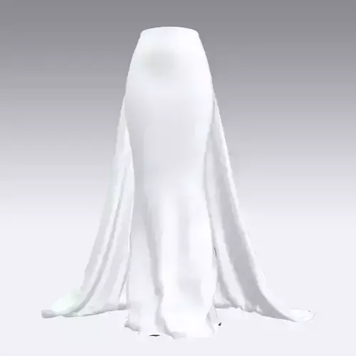 White skirt front fish tail back a line skirt white color