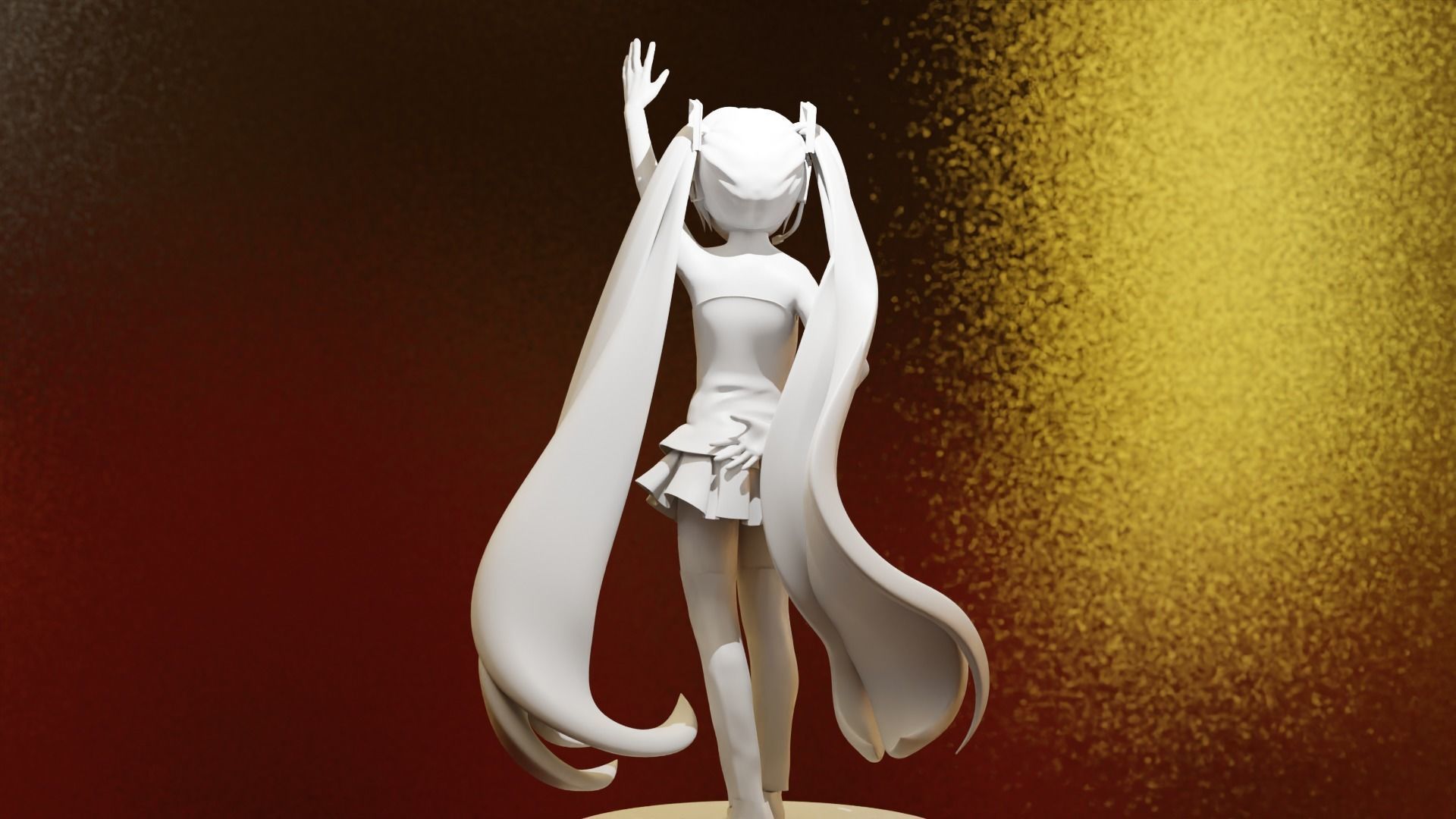 Hatsune Miku 3D printing character resin printer ready 3D print model_2