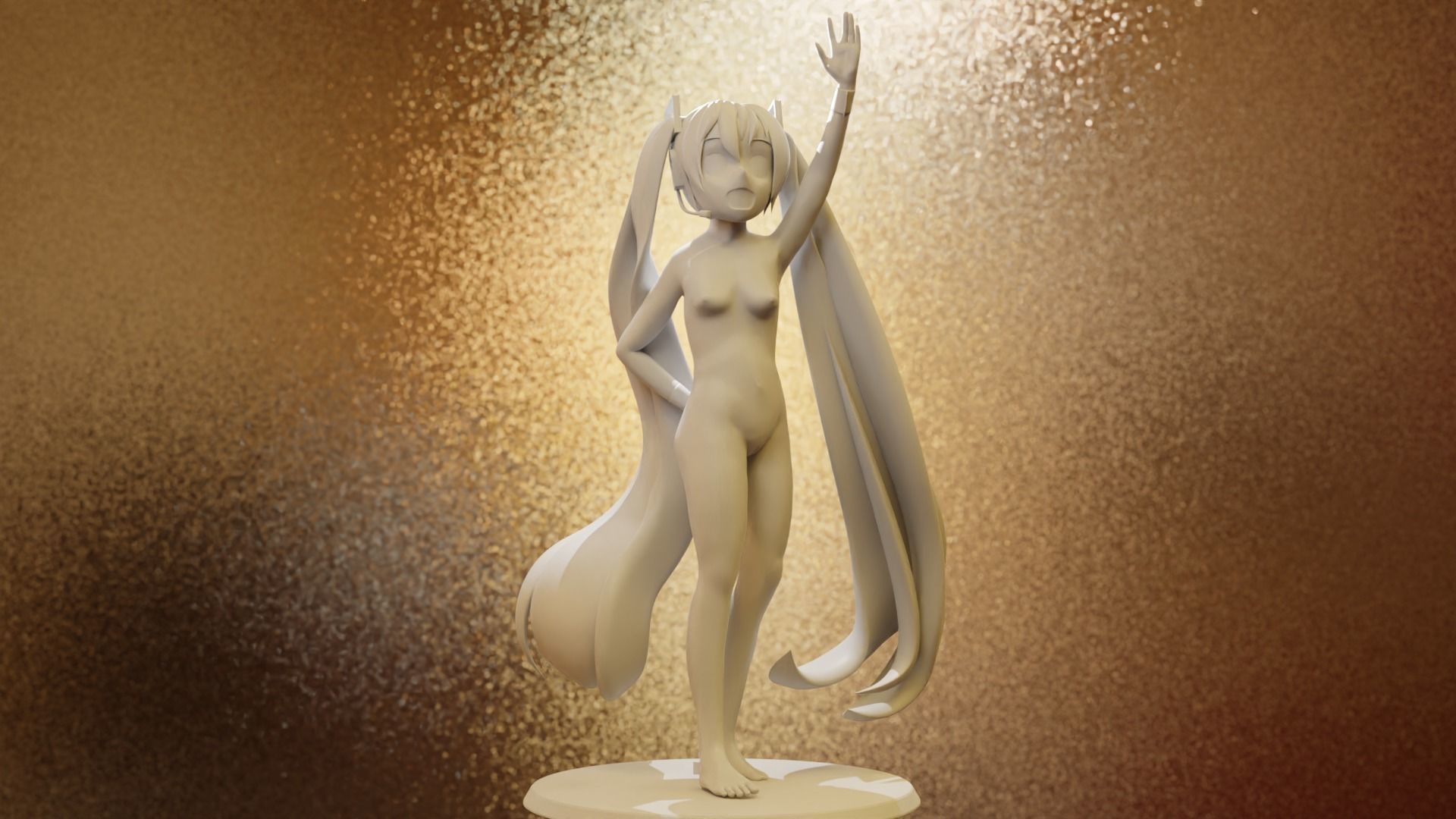 Hatsune Miku 3D printing character resin printer ready 3D print model_1