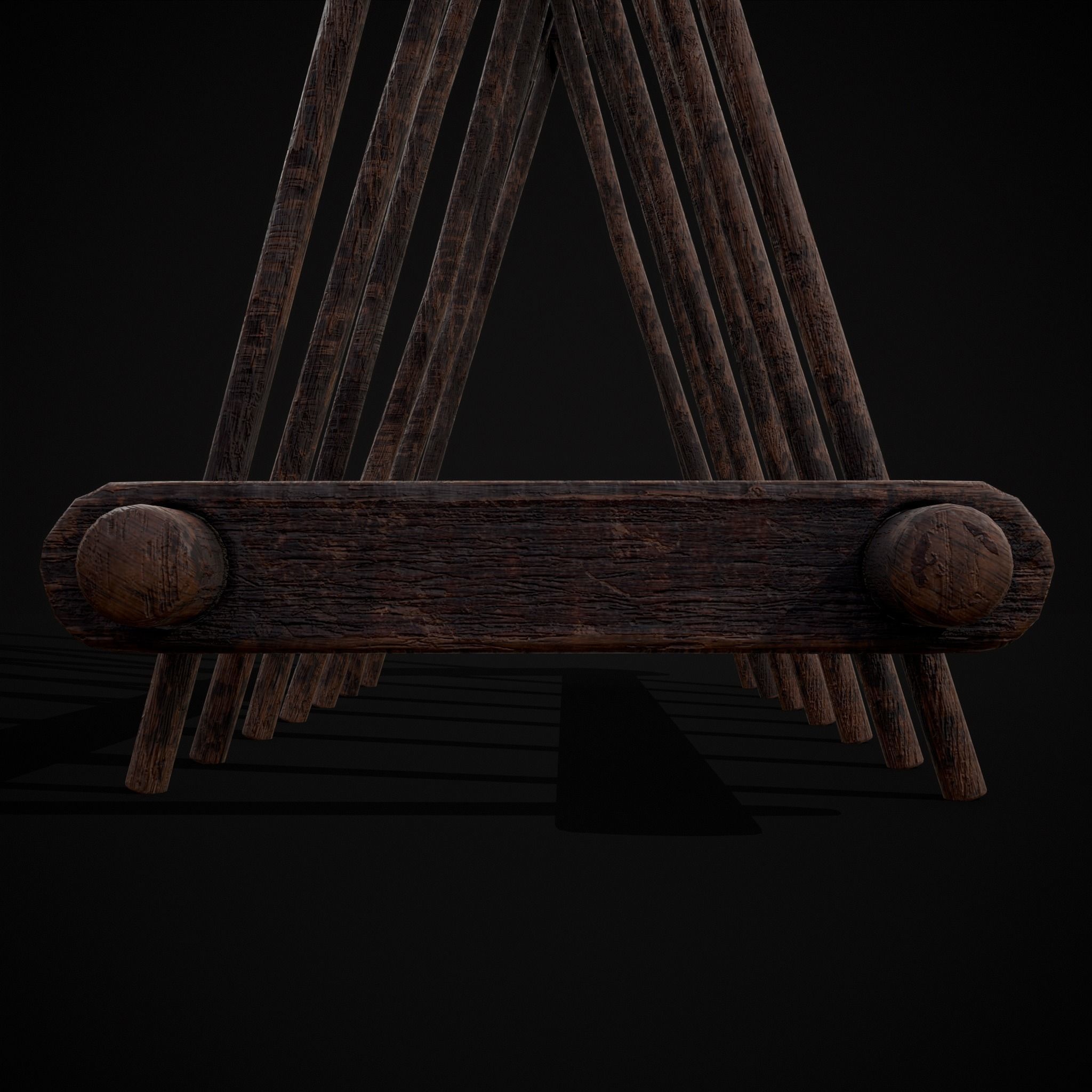Wooden Triangle Dish Rack Low-poly 3D model_34