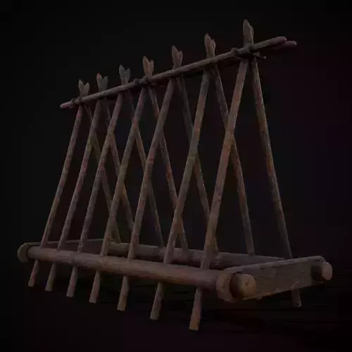 Wooden Triangle Dish Rack Low-poly 3D model