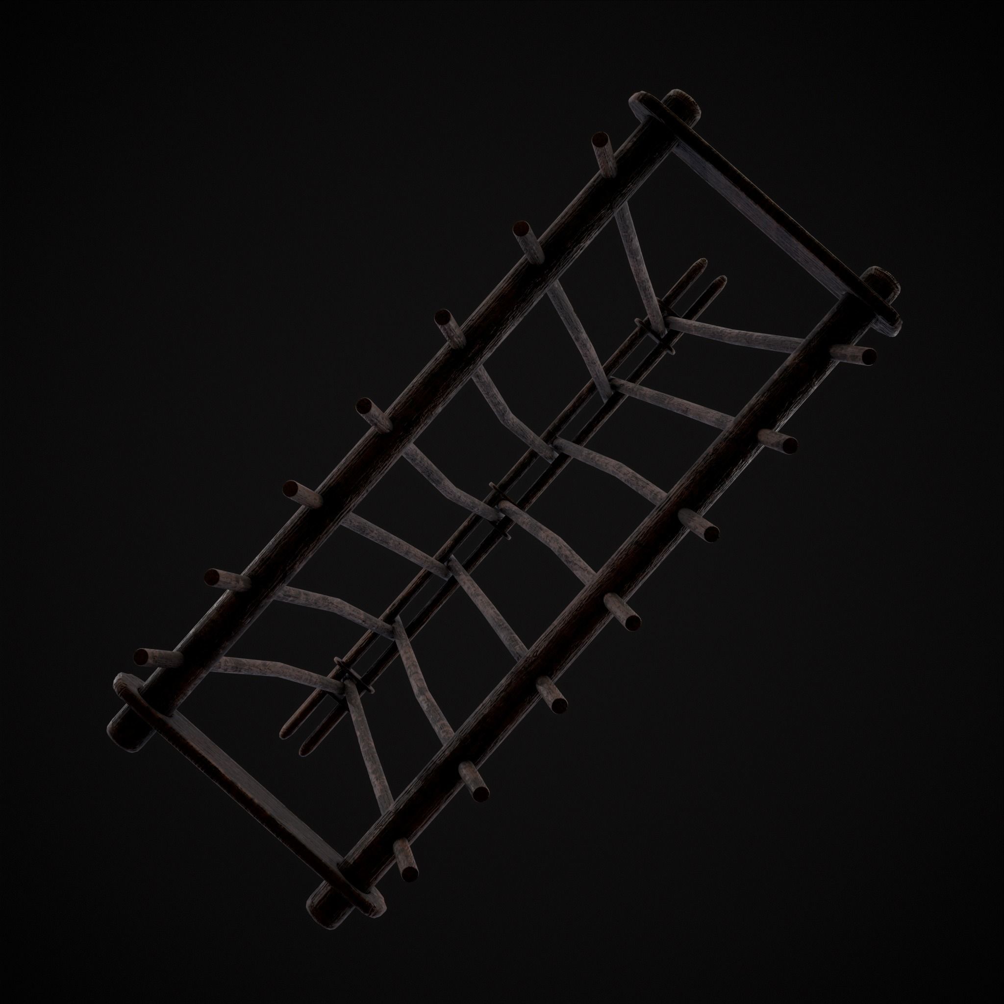 Wooden Triangle Dish Rack Low-poly 3D model_32