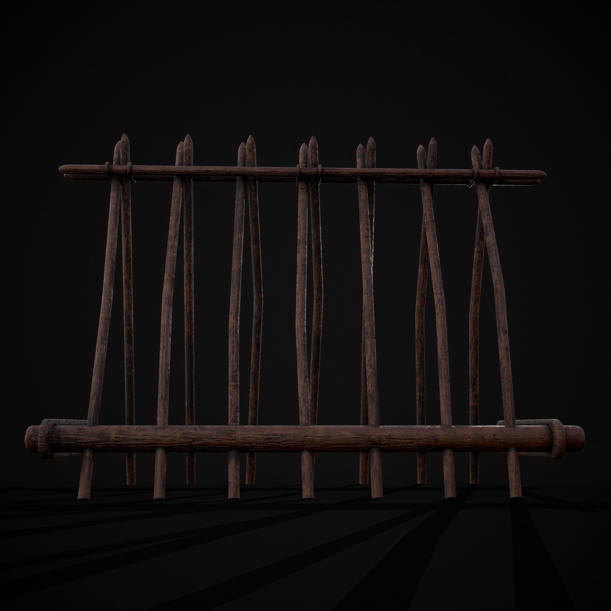 Wooden Triangle Dish Rack Low-poly 3D model_13