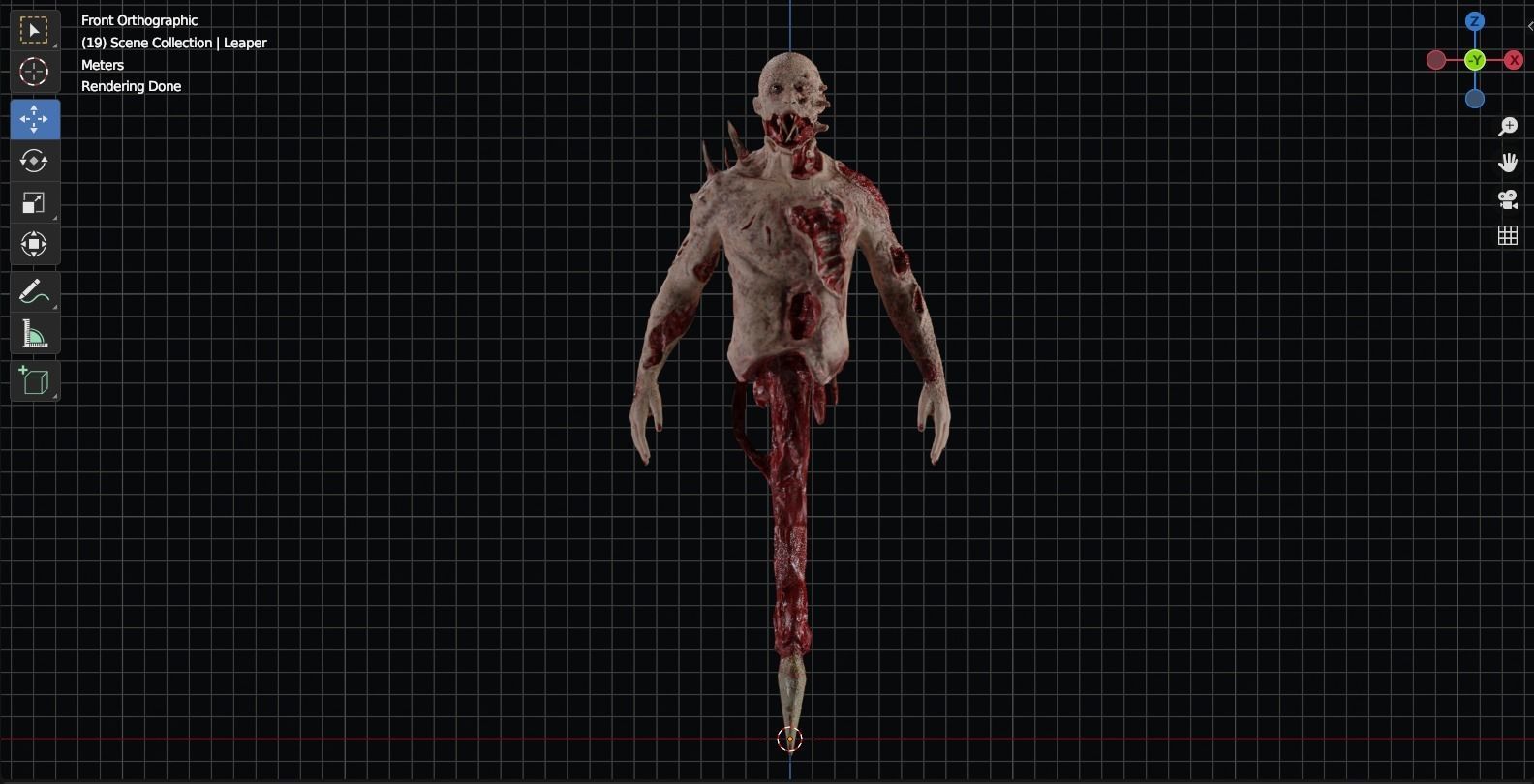 Dead Space Leaper Low-poly 3D model_10