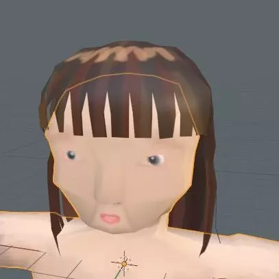 girl lowpoly with clothes 3D model