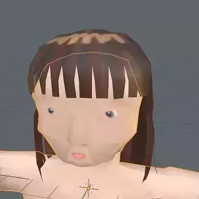 girl lowpoly with clothes