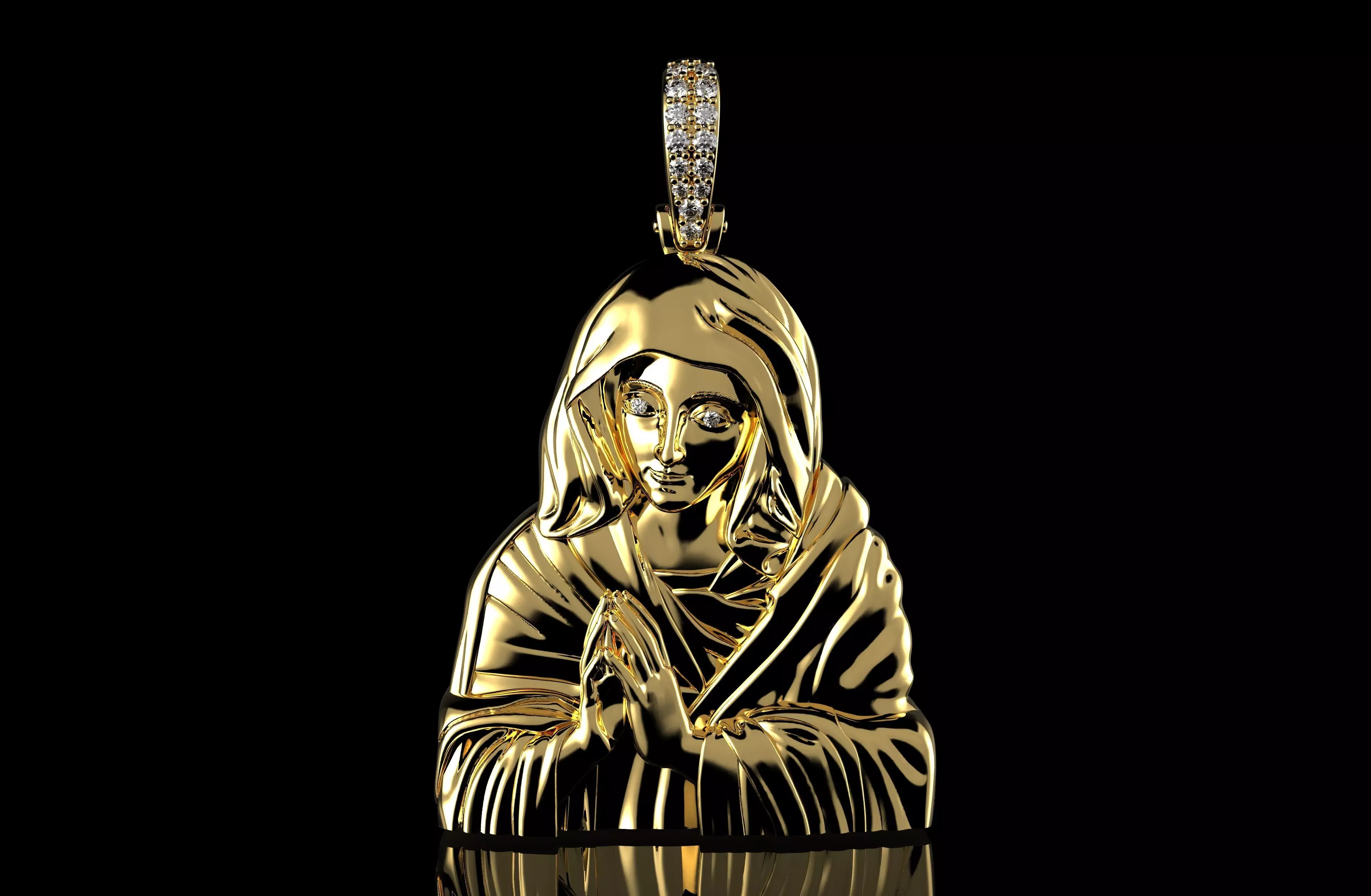 Gold N1003 Virgin Mary 3D print model_0