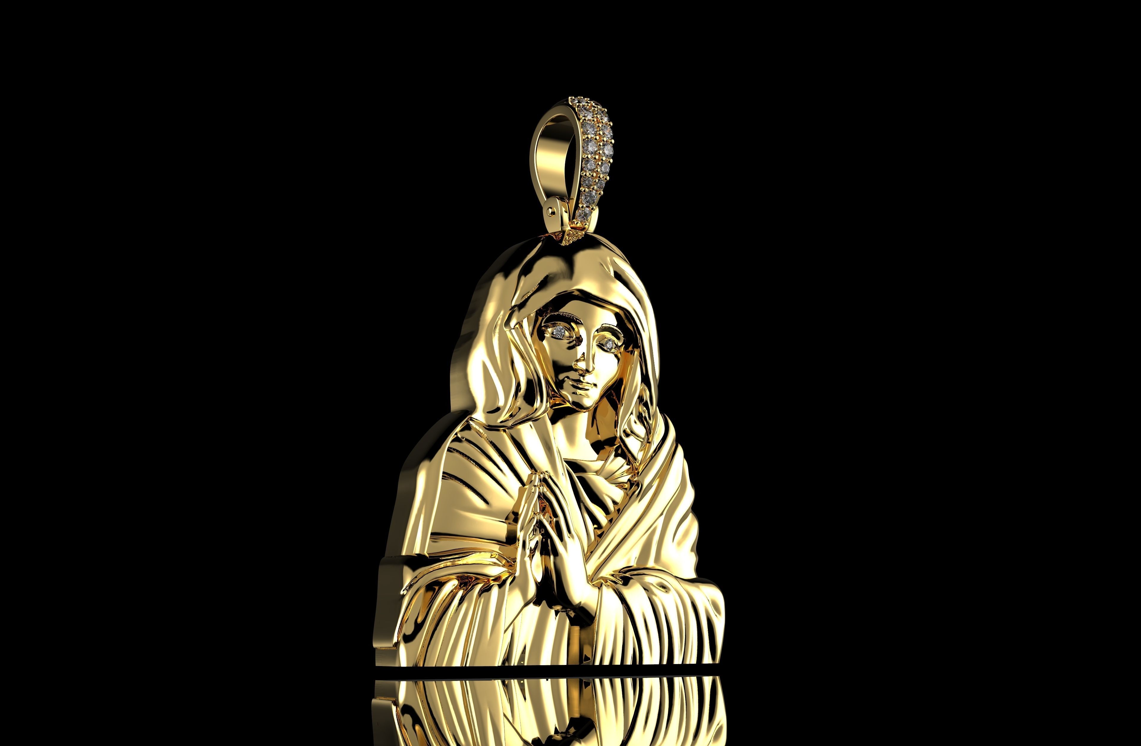 Gold N1003 Virgin Mary 3D print model_3