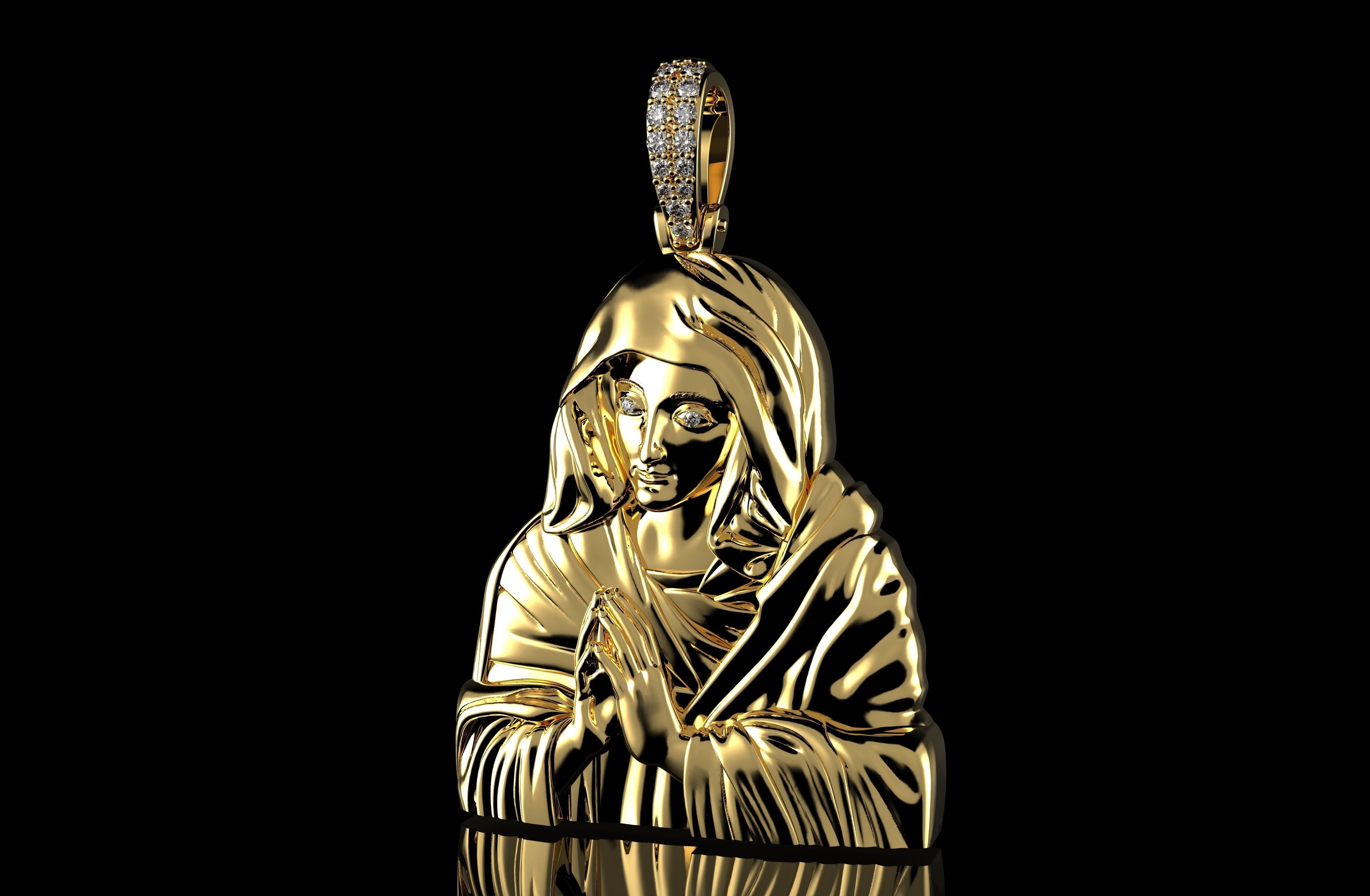 Gold N1003 Virgin Mary 3D print model_1