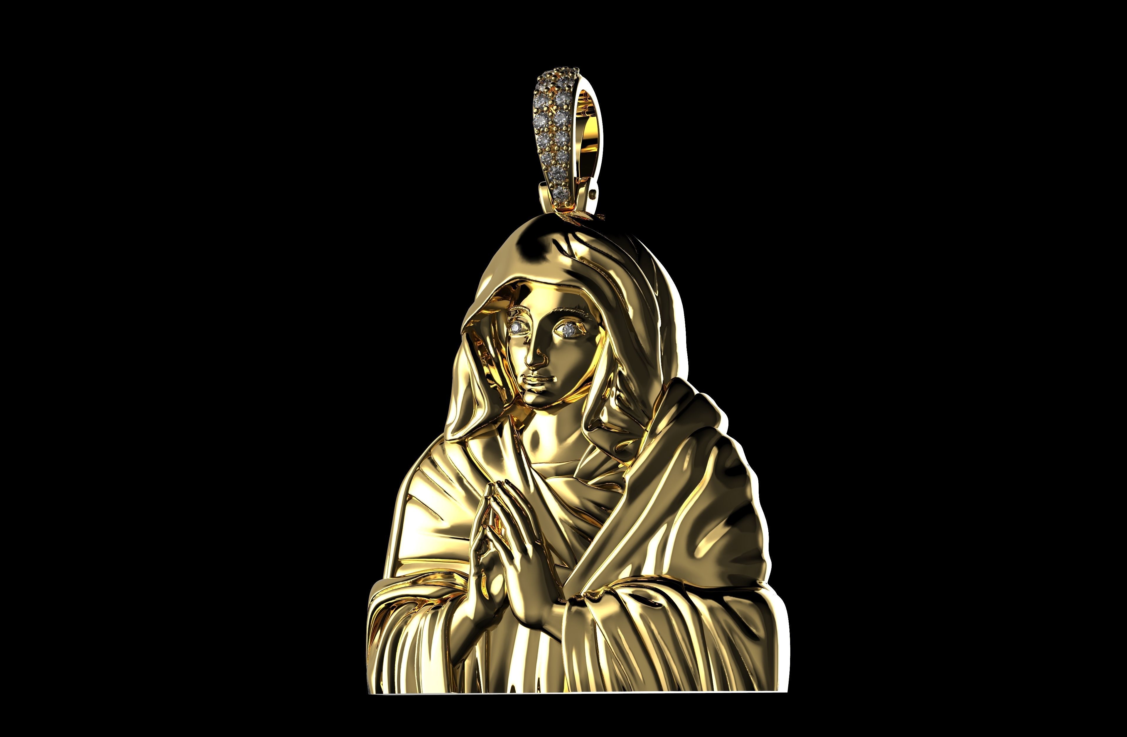 Gold N1003 Virgin Mary 3D print model_2