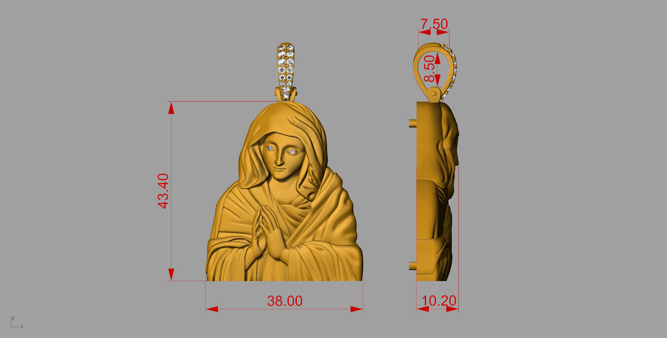 Gold N1003 Virgin Mary 3D print model_5