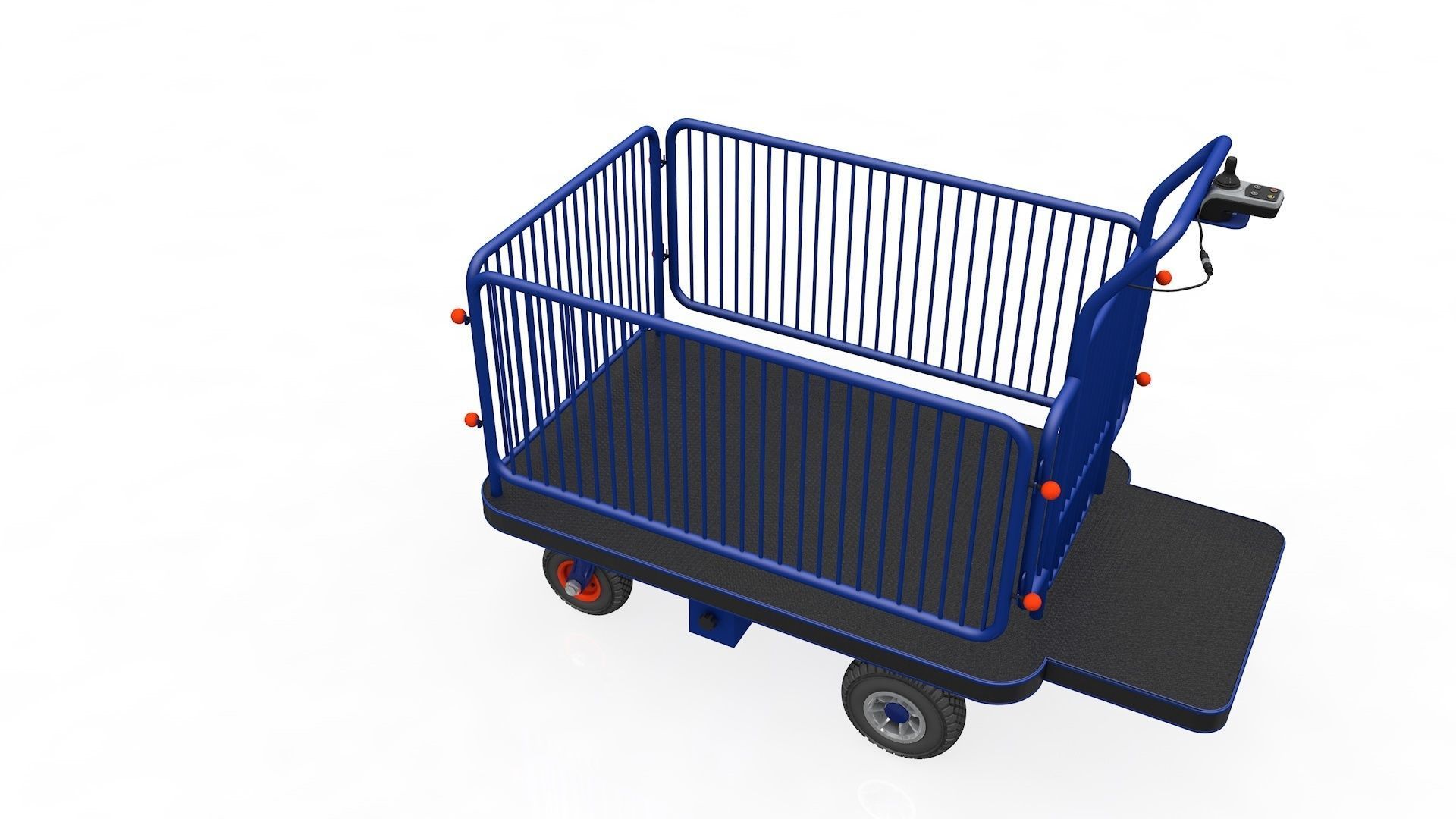 Market Trolley Transport Platform 3D model_2