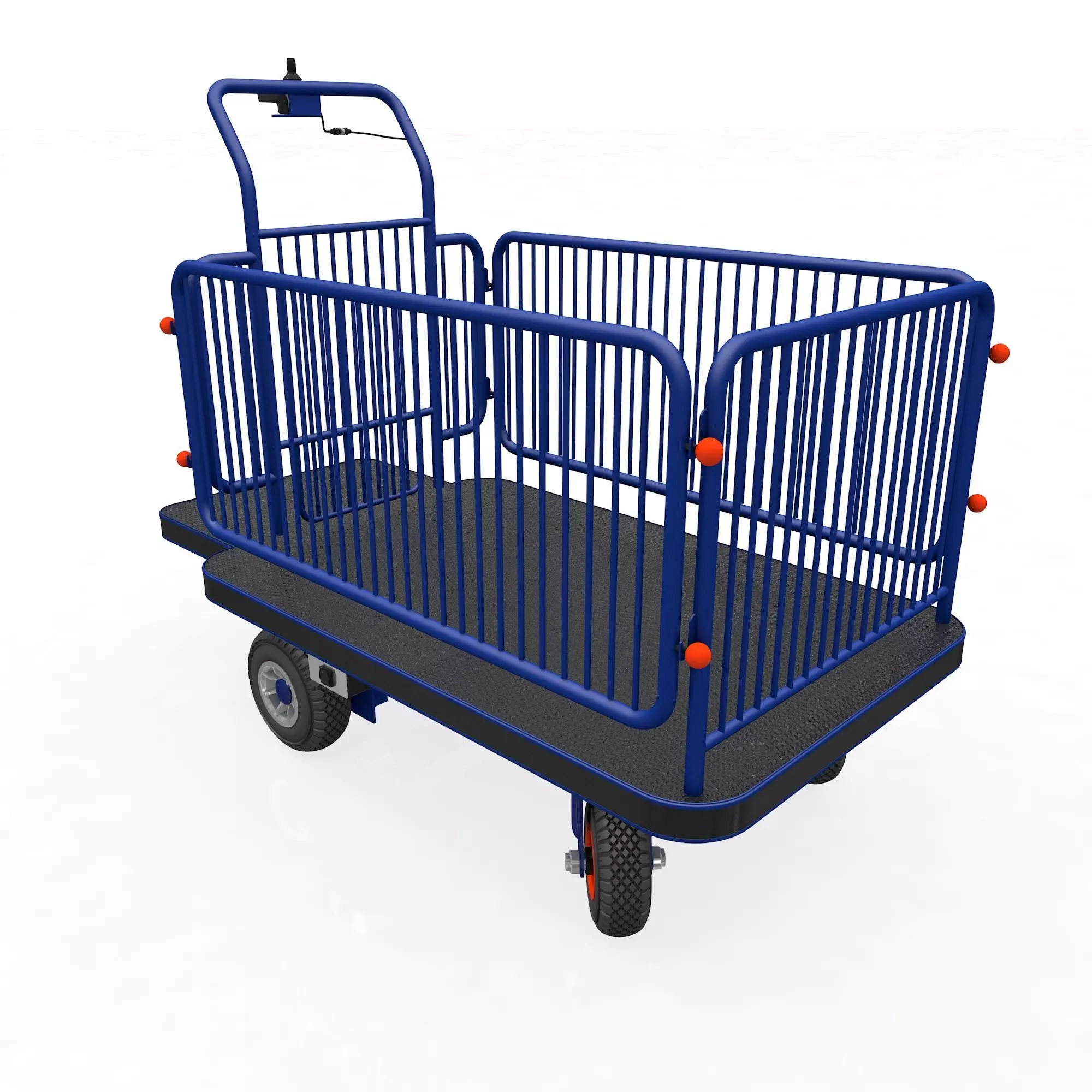 Market Trolley Transport Platform 3D model_0